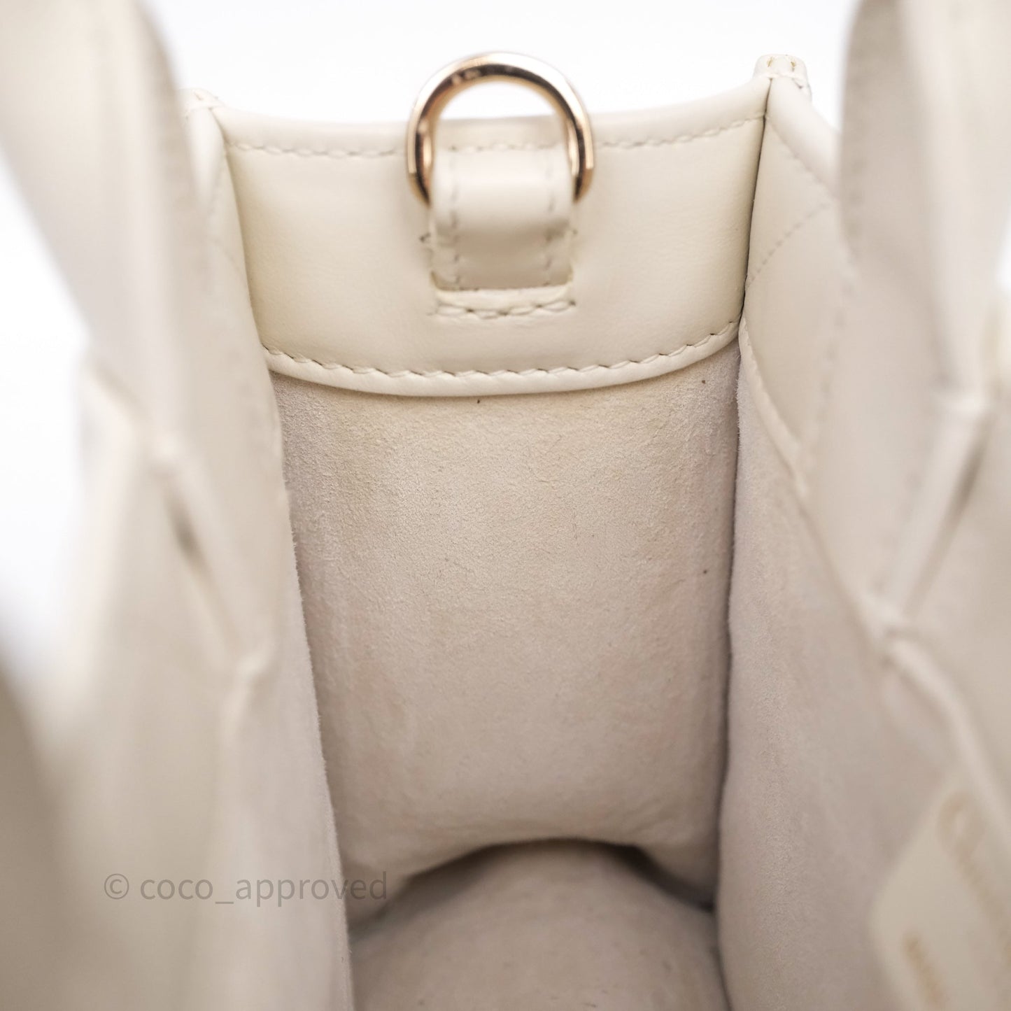 Christian Dior Mini Dior Book Tote Latte Macrocannage Calfskin Gold Hardware
