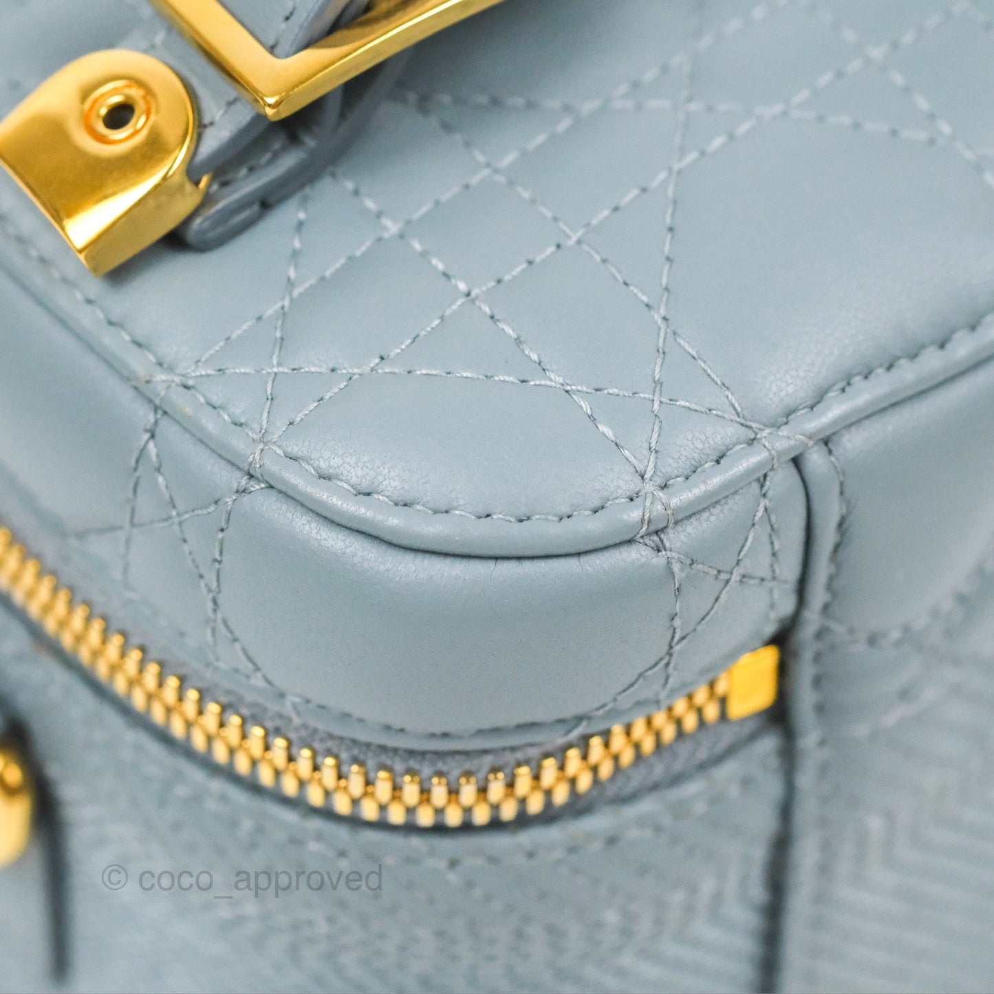 Christian Dior Small Diortravel Vanity Case Cloud Blue Lambskin Cannage