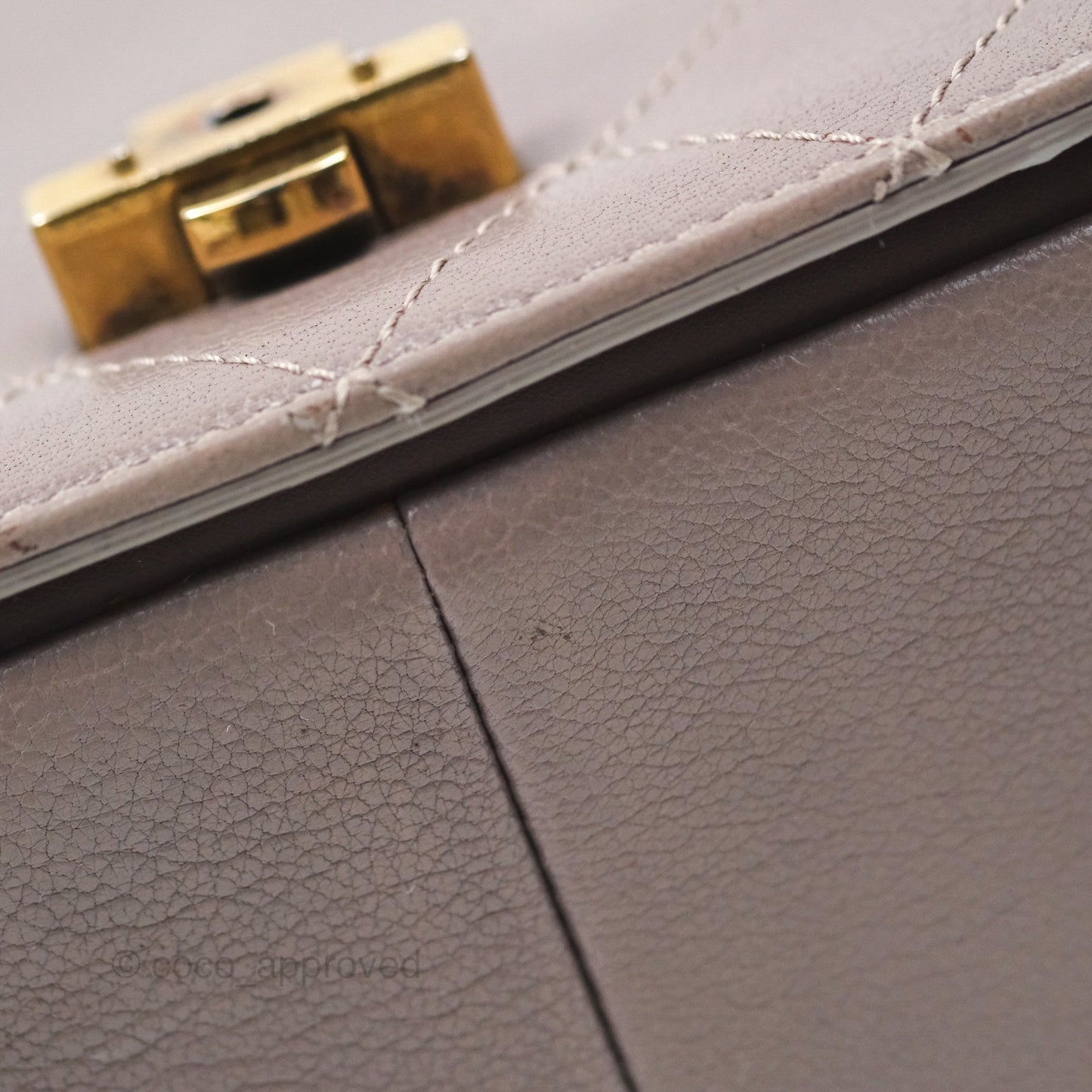 Chanel Coco Curve Flap Burnished Lilac Grey Calfskin Goatskin Antique Gold Hardware