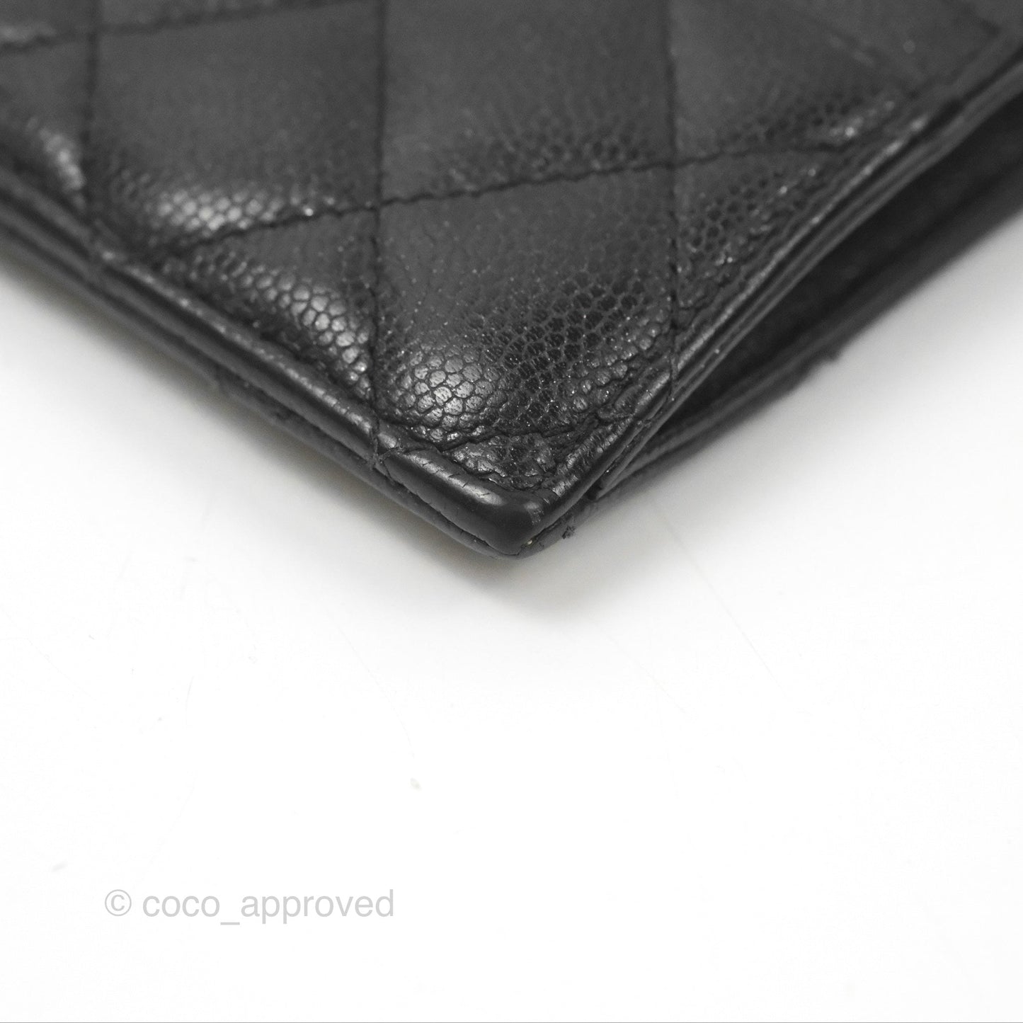 Chanel Quilted CC Zipped Card Holder Black Caviar Silver Hardware