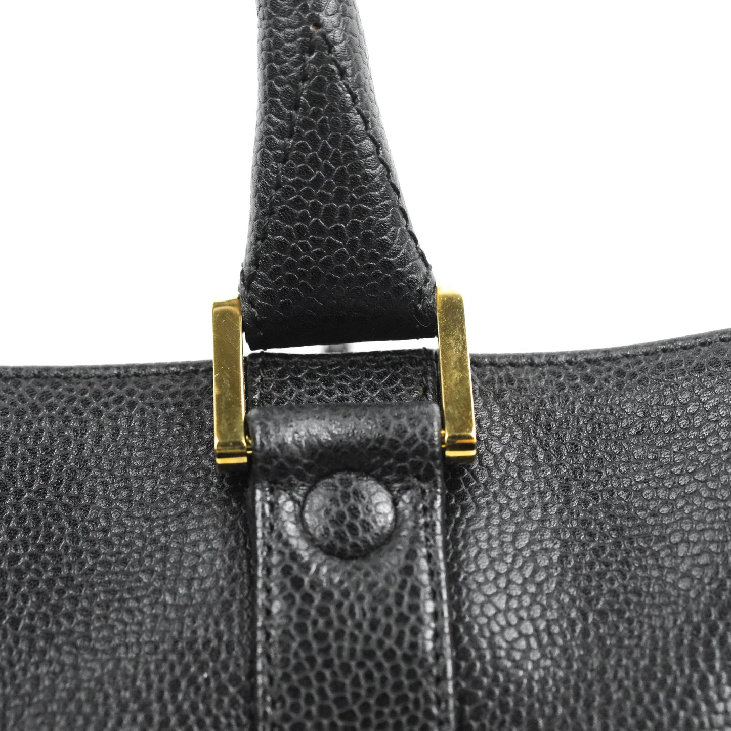 Chanel Vintage Boston Bag Black Caviar Gold Hardware