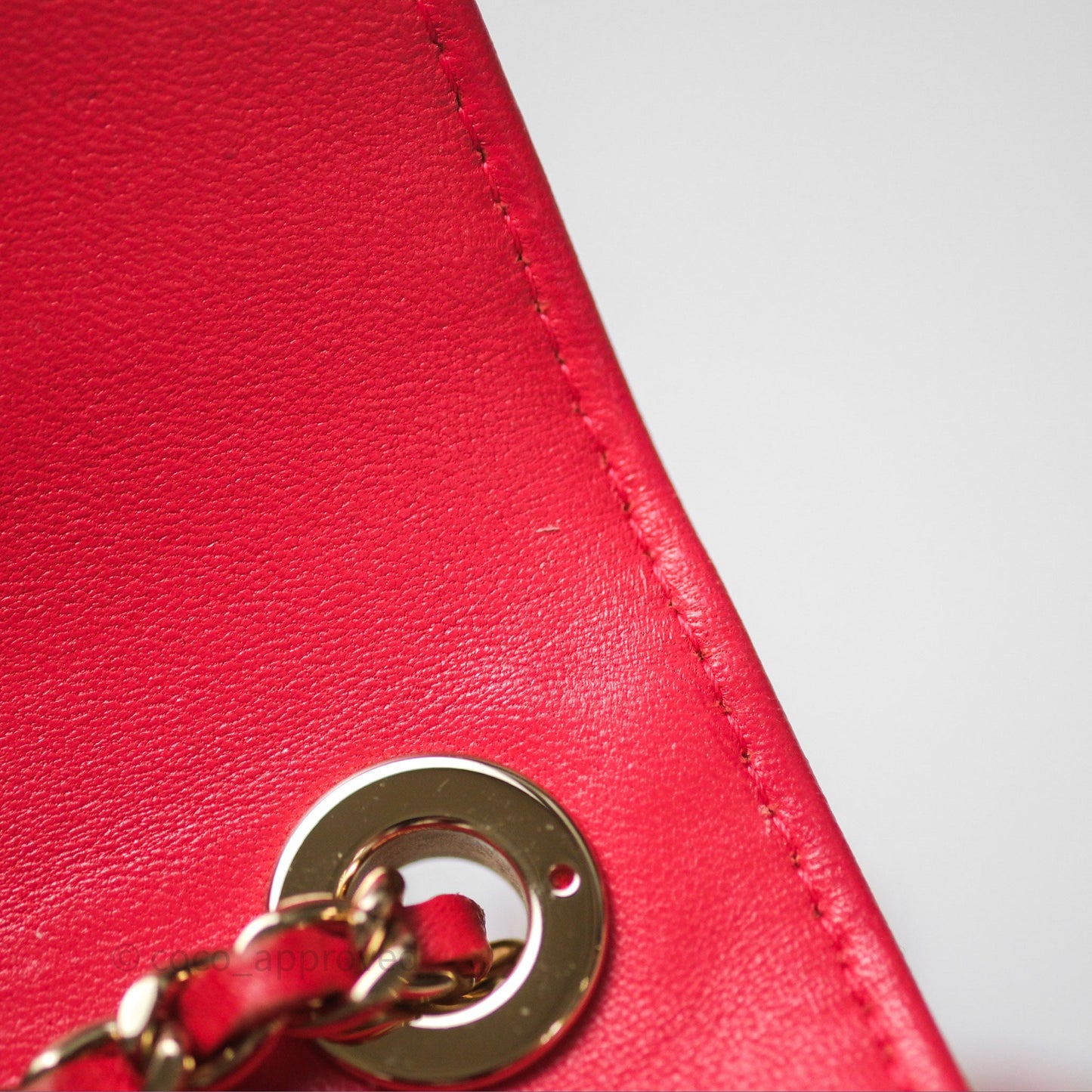 Chanel Mini Quilted Trendy CC Clutch With Chain Red Lambskin Gold Hardware