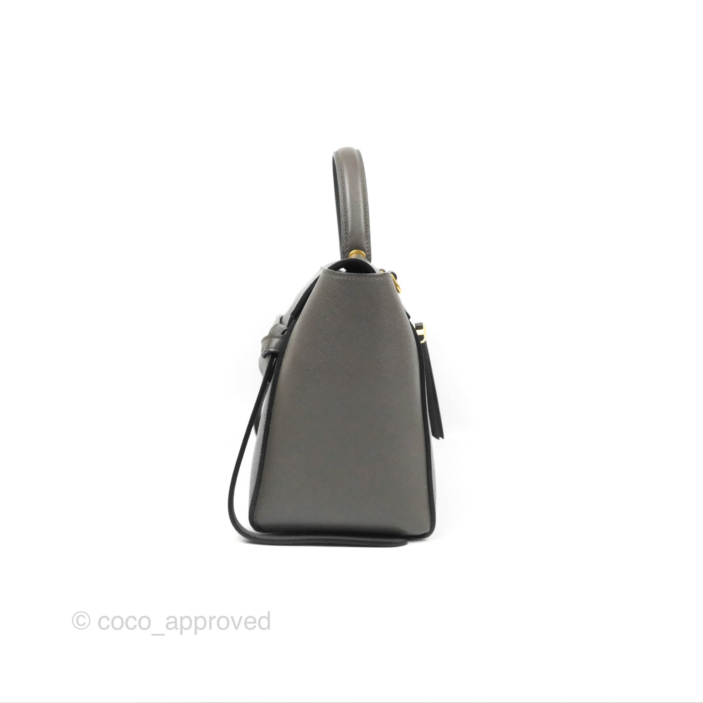 Celine Micro Belt Bag Grey Grained Calfskin Gold Hardware
