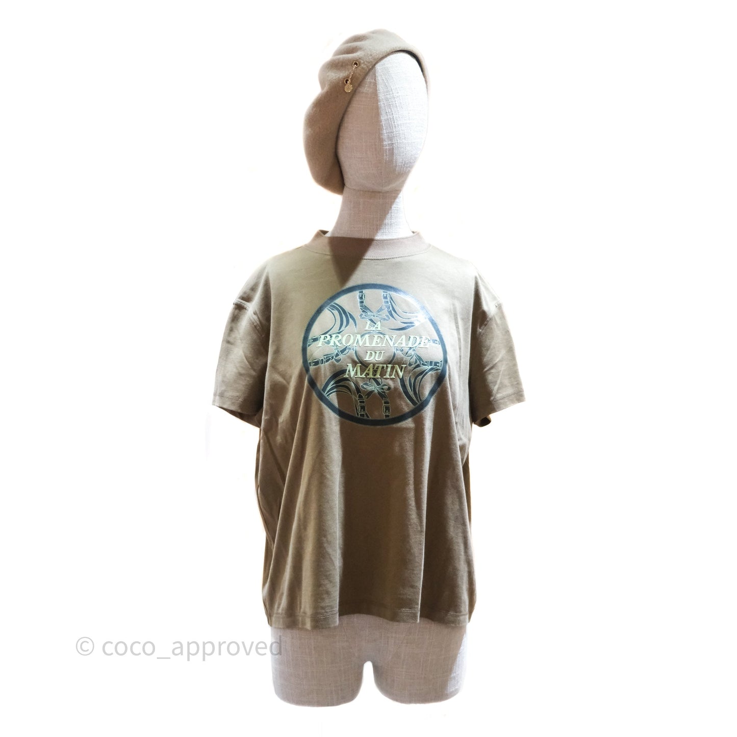 Hermès La Promenade du Matin T-shirt Khaki Size 36