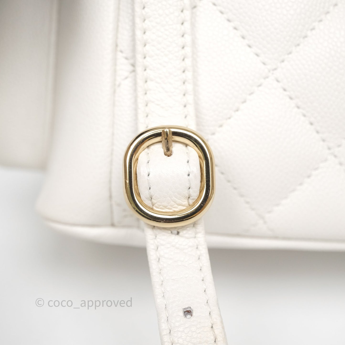 Chanel Duma Backpack White Caviar Gold Hardware 23K