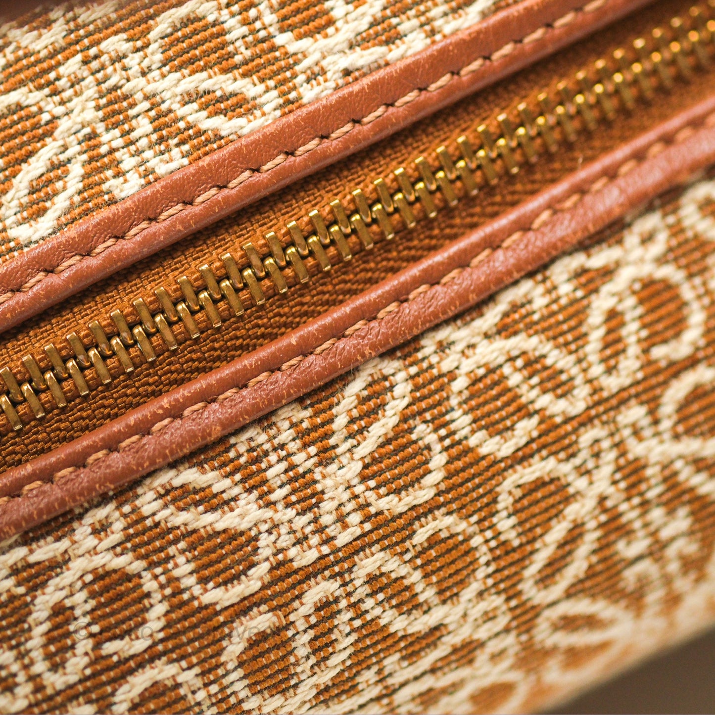 Loewe Small Cubi bag in Anagram Jacquard & Calfskin Tan Pecan