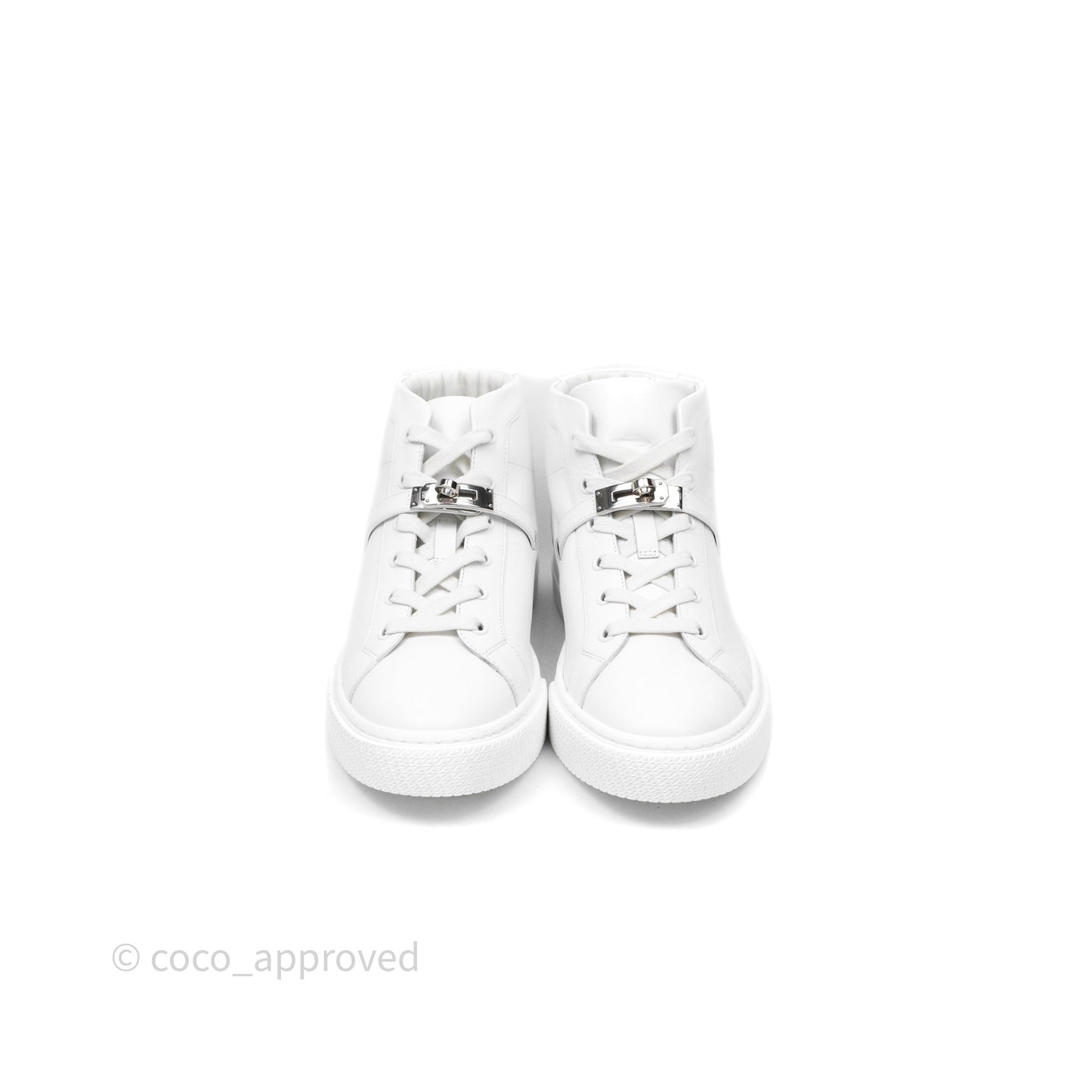 Hermès Daydream High-Top White Sneakers Kelly Buckle Size 40
