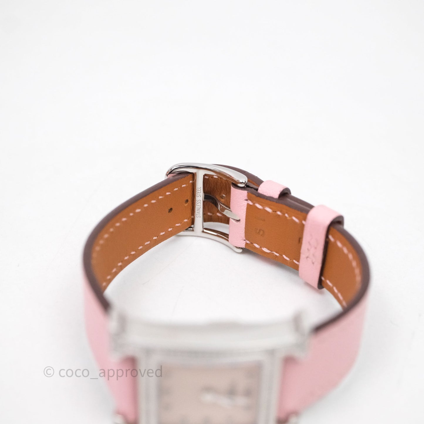 Hermès Heure H Watch Diamond Rose Sakura Swift Palladium Hardware