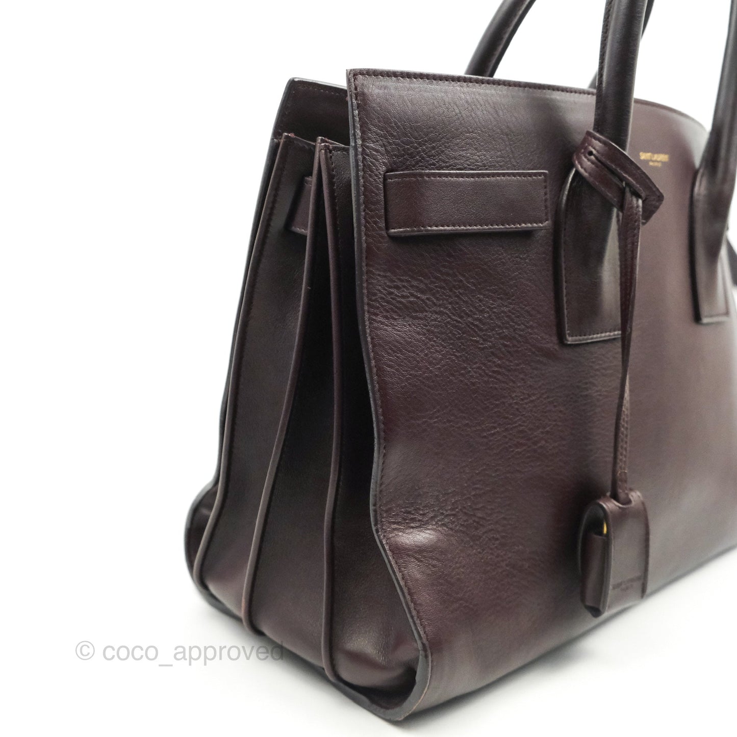 Saint Laurent Classic Sac De Jour Small Burgundy Smooth Calfskin Gold Hardware