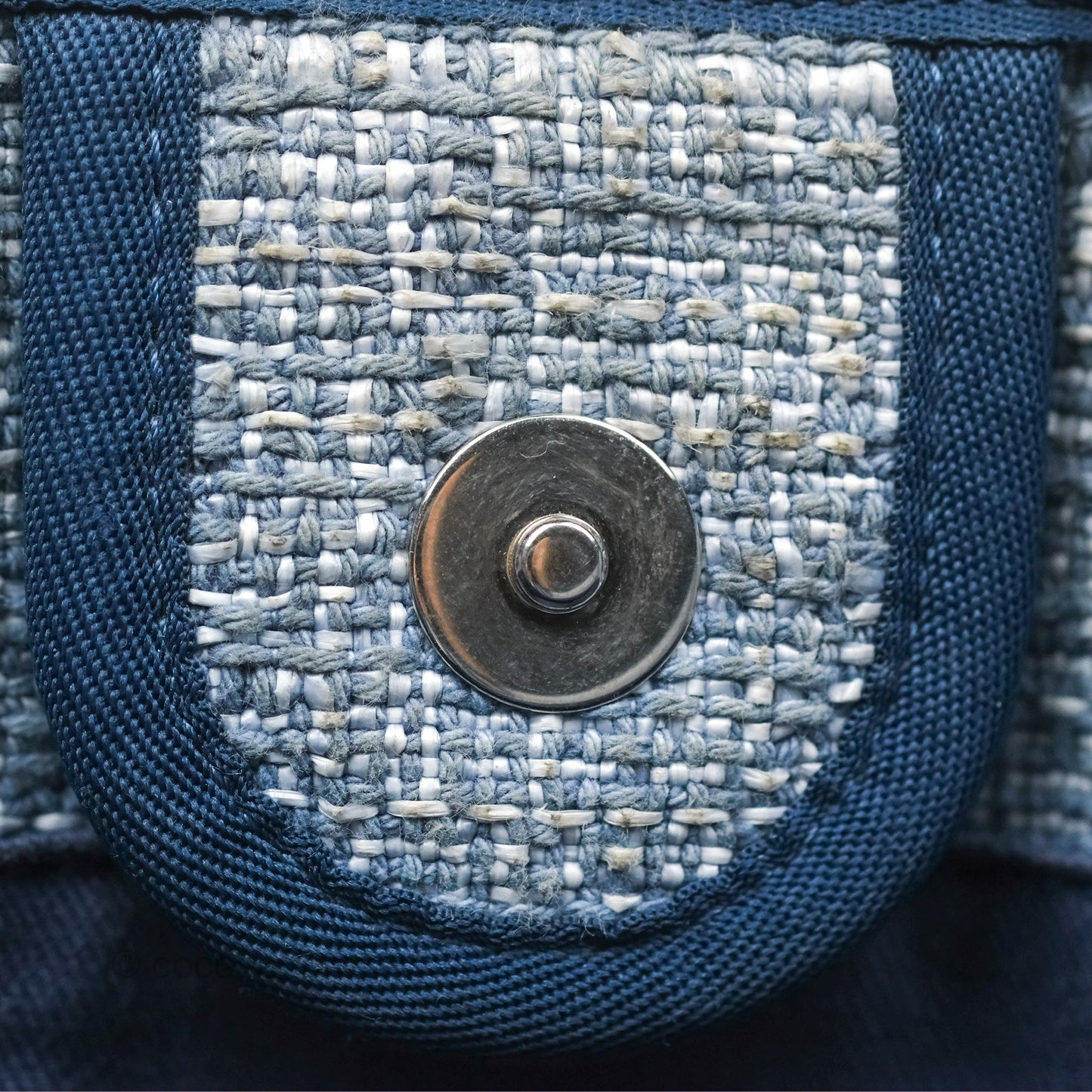 Chanel Medium Deauville Tote Blue Canvas