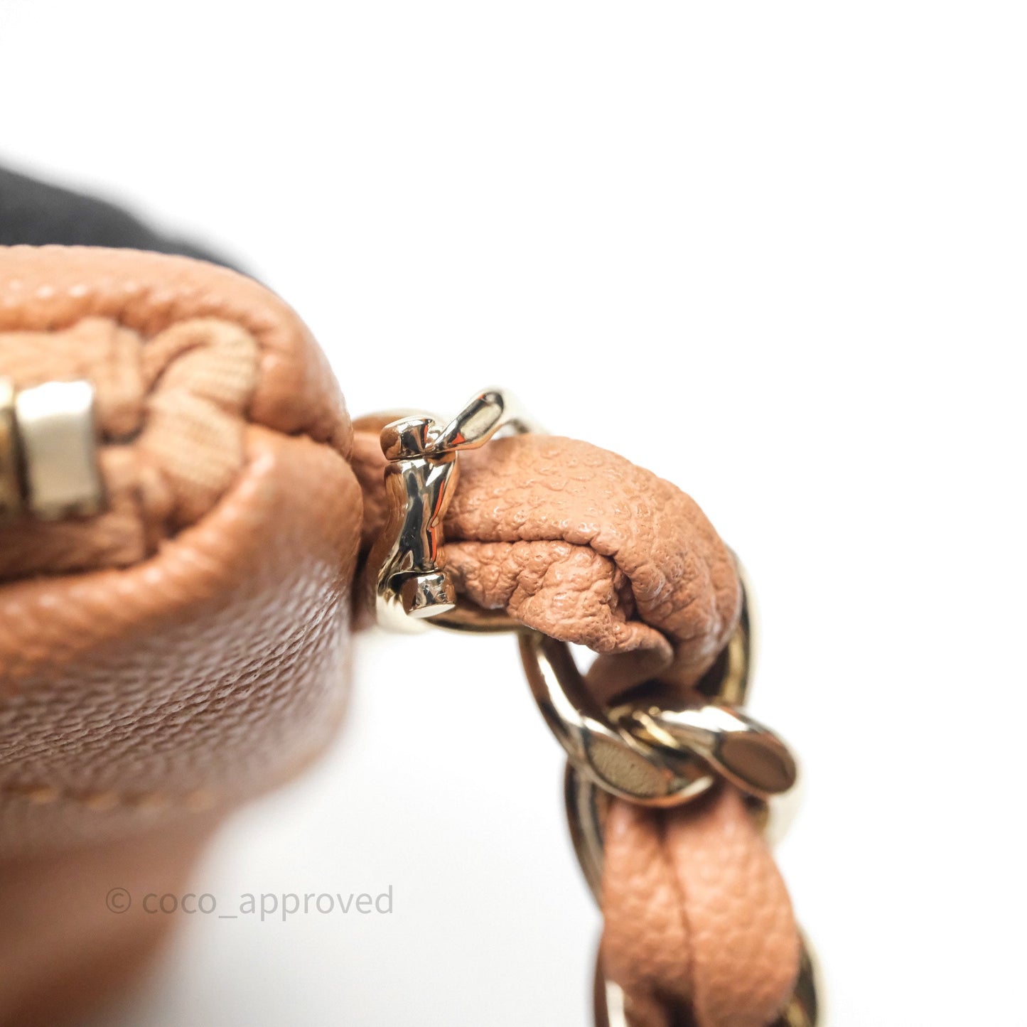 Chanel Small Hobo Shoulder Bag Caviar Beige Gold Hardware