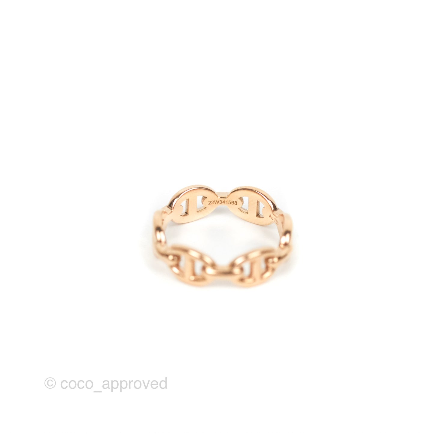 Hermès Chaine d'Ancre Enchainee Band Ring PM Rose Gold Size 52