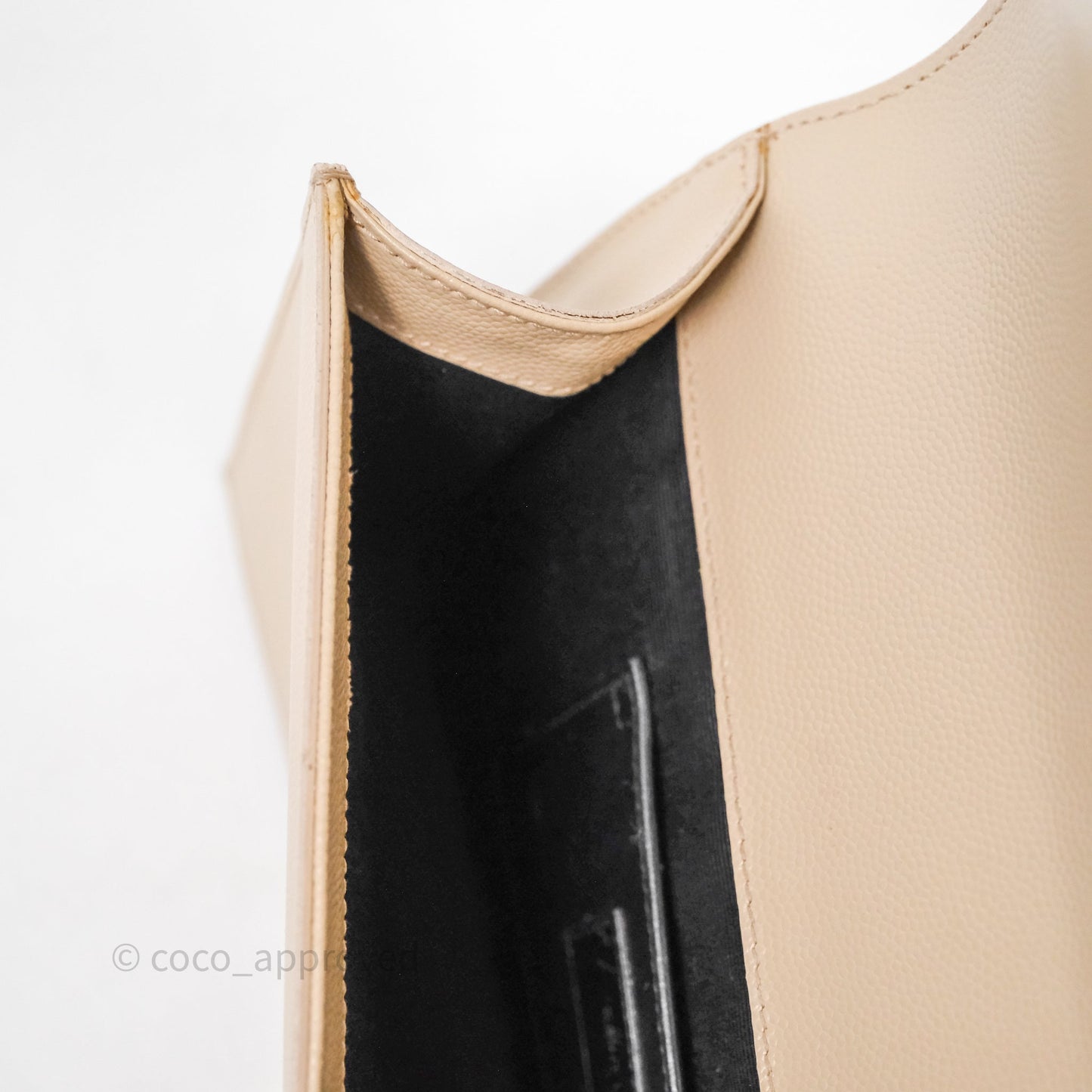 Saint Laurent Kate Clutch Monogram Beige Grain De Poudre Gold Hardware