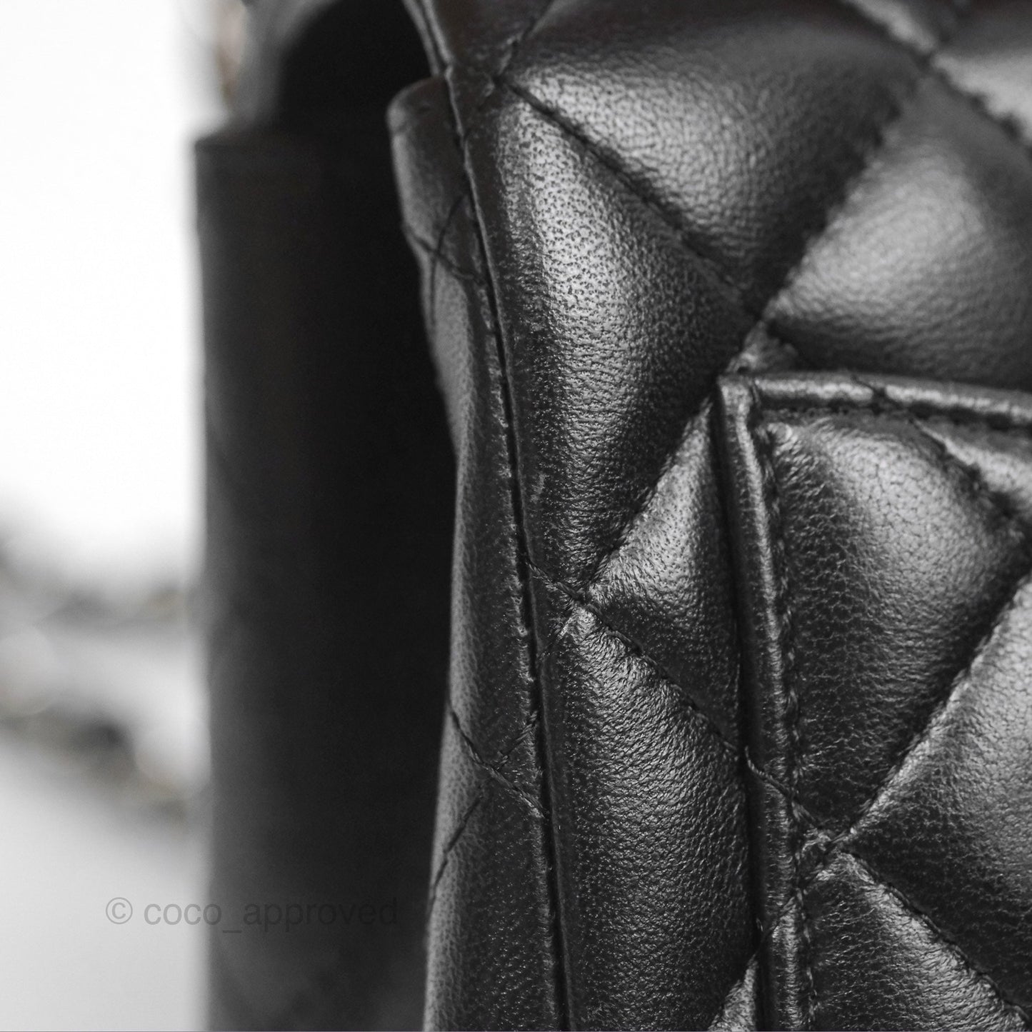 Chanel Mini Square Flap Quilted Black Lambskin Silver Hardware