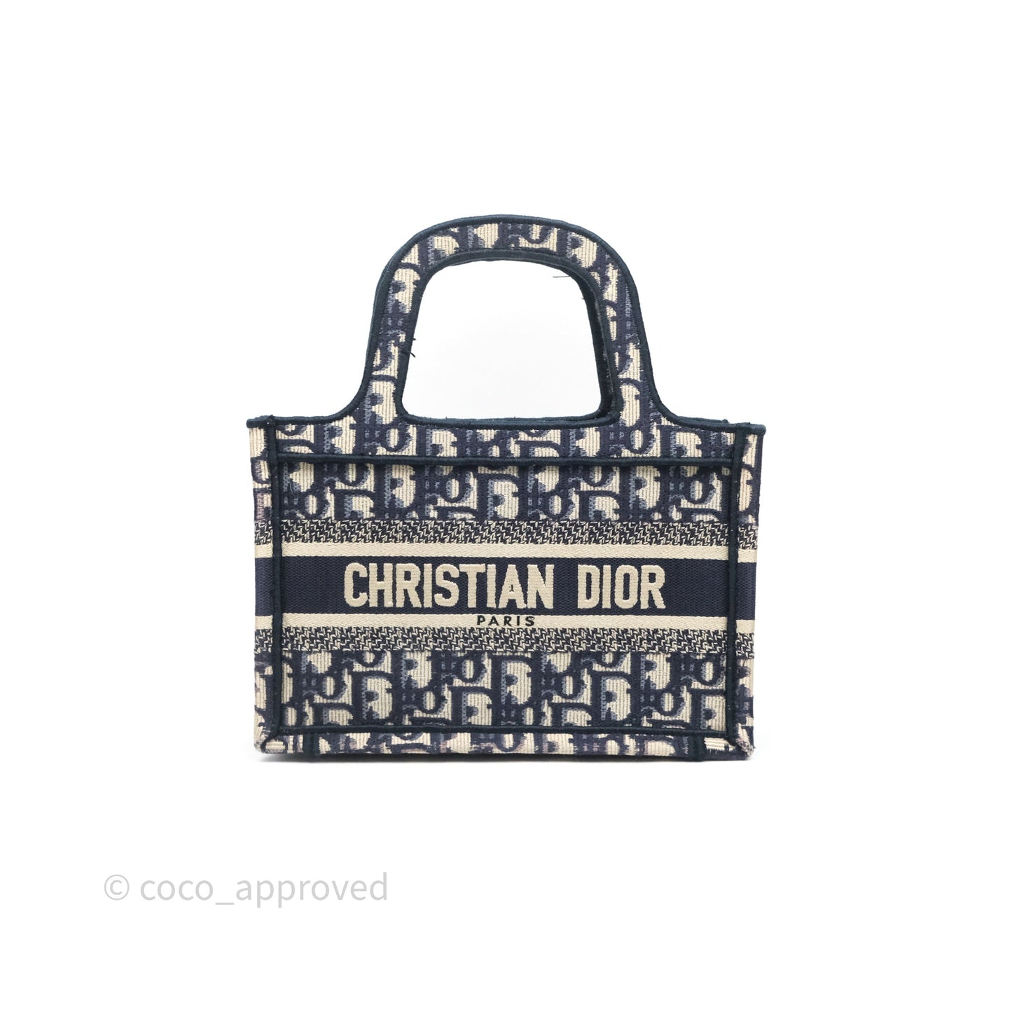 Dior Mini Book Tote Blue Oblique Canvas