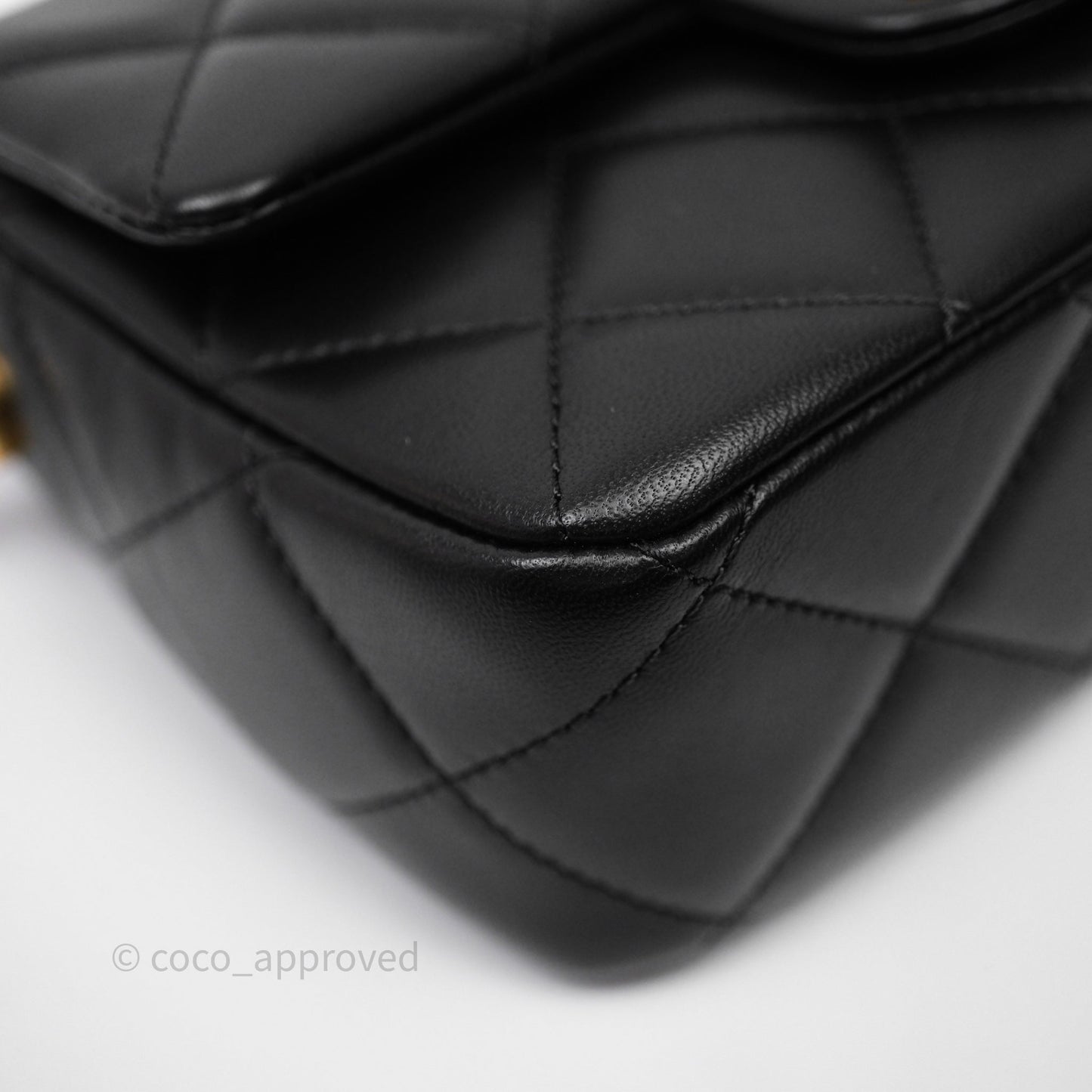 Chanel My Perfect Mini With Pearl Quilted Black Lambskin Gold Hardware