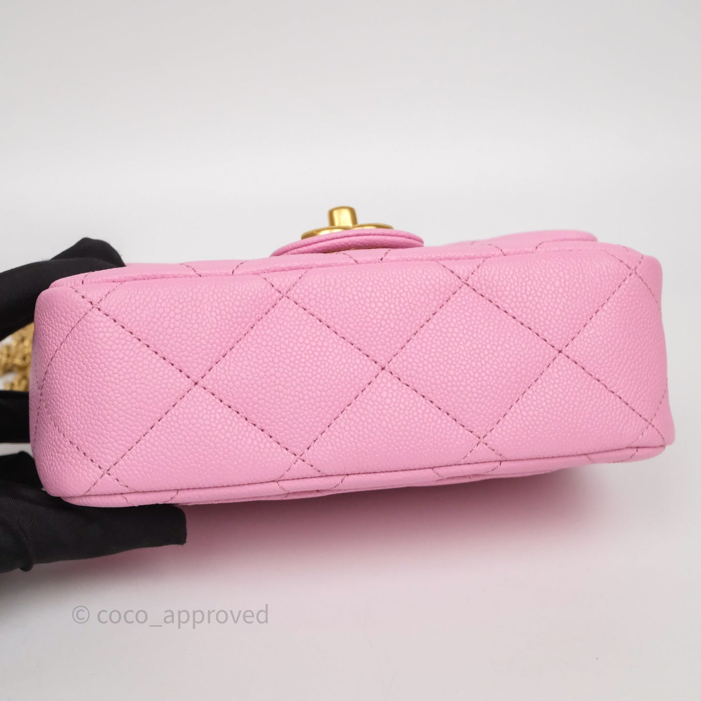 Chanel Heart Crush Mini Flap Bag Pink Caviar Aged Gold Hardware