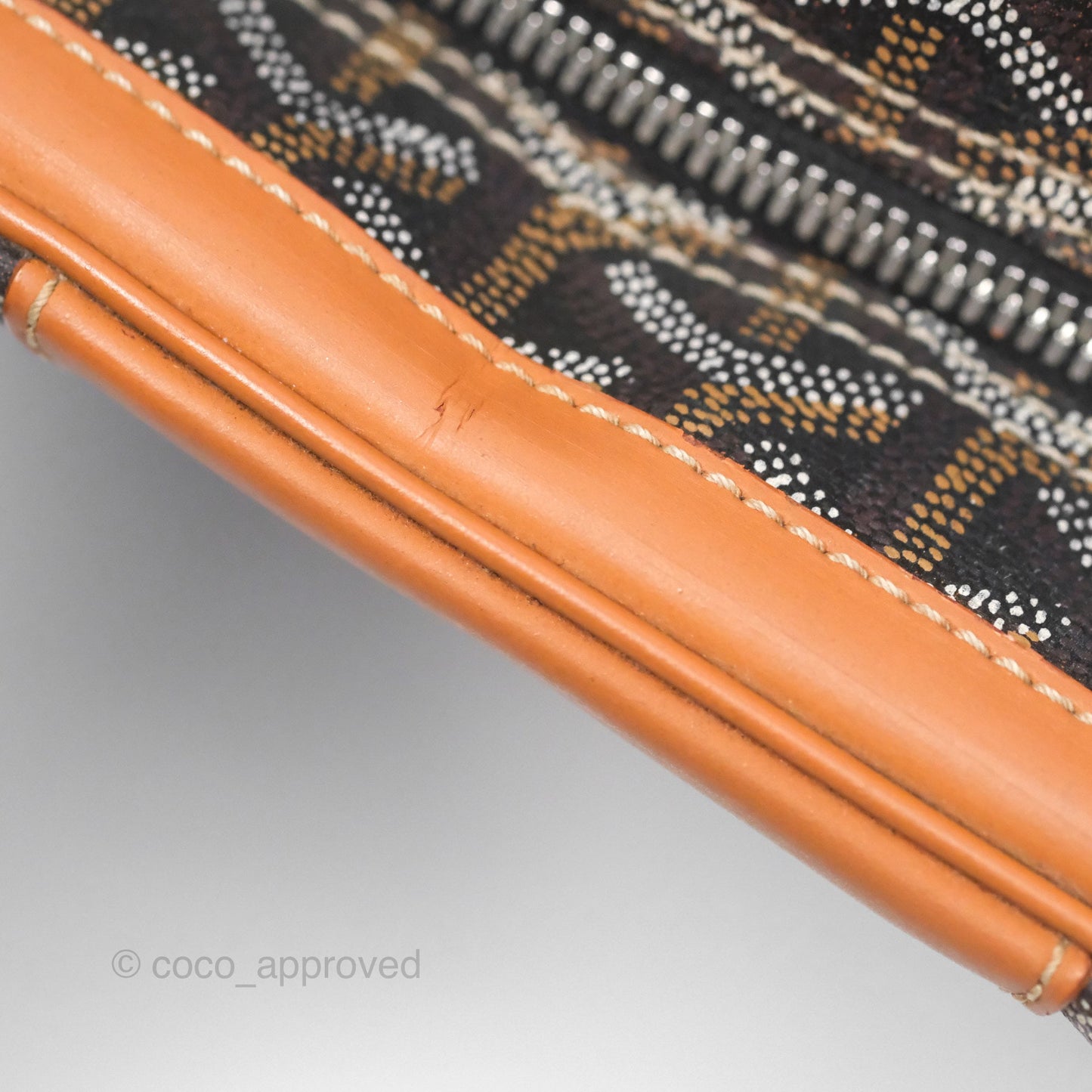 Goyard Saint Martin Bag Goyardine Canvas Black/ Tan