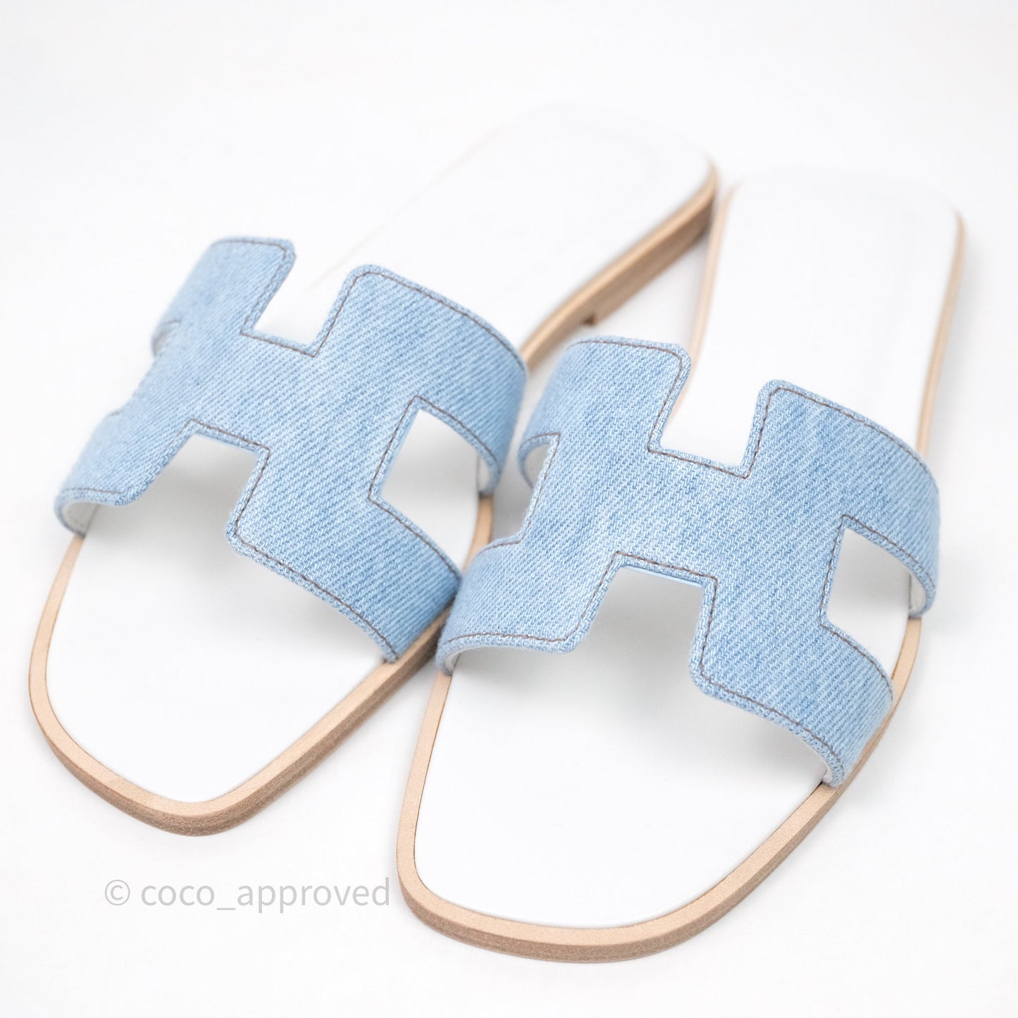 Hermes Oran Sandal Bleu Clair Size 36