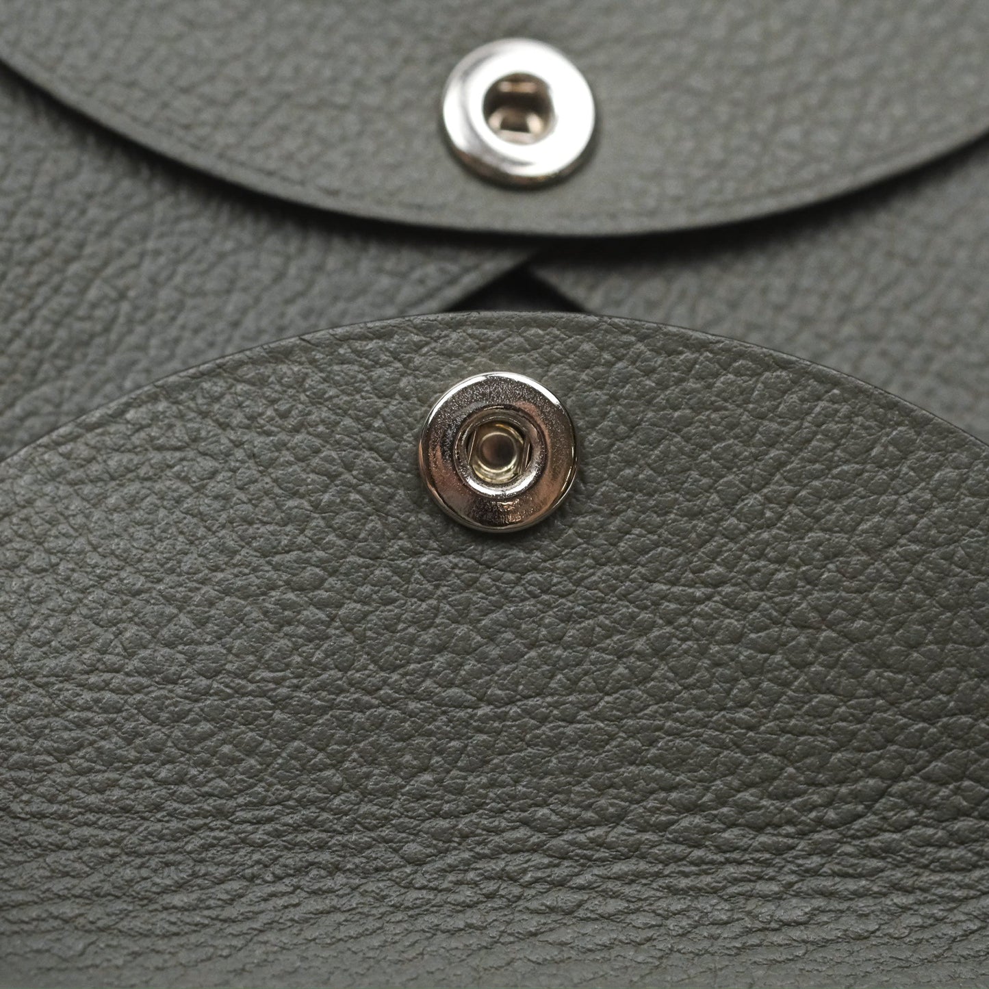 Hermès Calvi Duo Compact Card Holder Gris Meyer 0L Evercolor Palladium Hardware