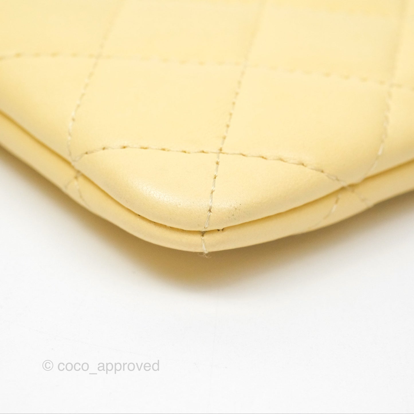 Chanel Quilted Mini O Case Yellow Lambskin Gold Hardware