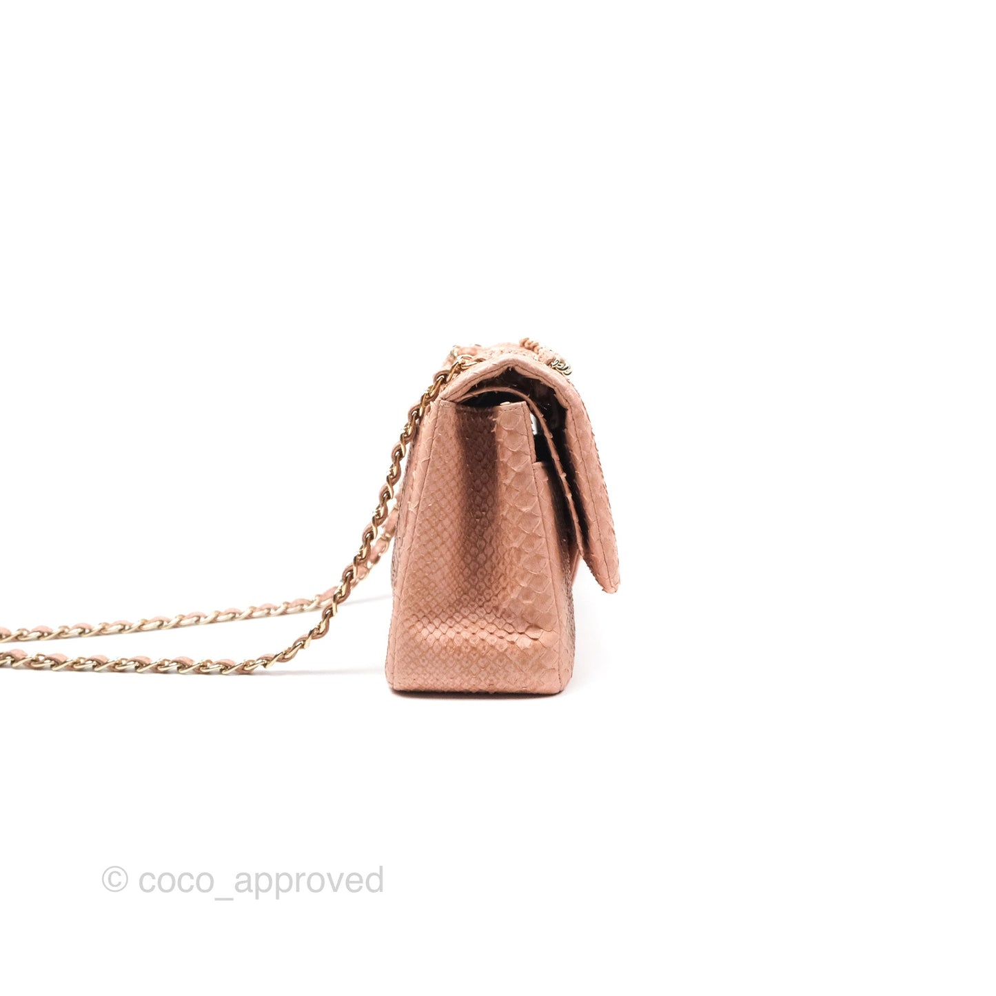 Chanel Jumbo Double Flap Python Pink Gold Hardware