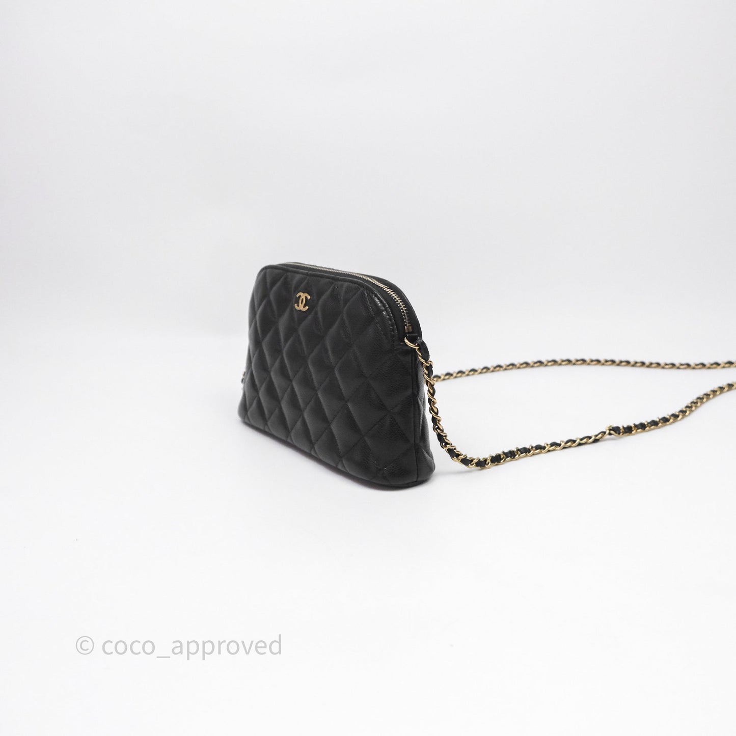 Chanel Clutch on Chain Black Caviar Gold Hardware