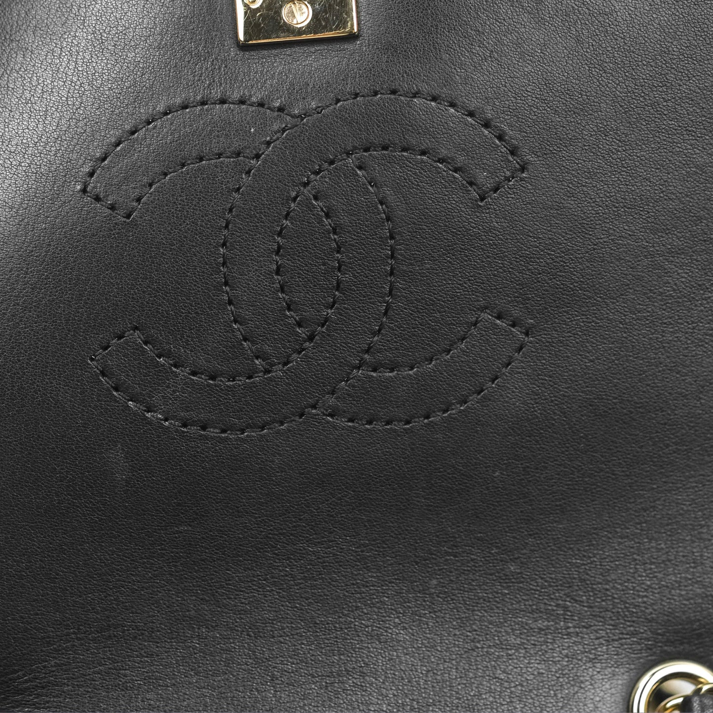 Chanel Small Statement Chevron Flap Bag Black Calfskin Gold Hardware