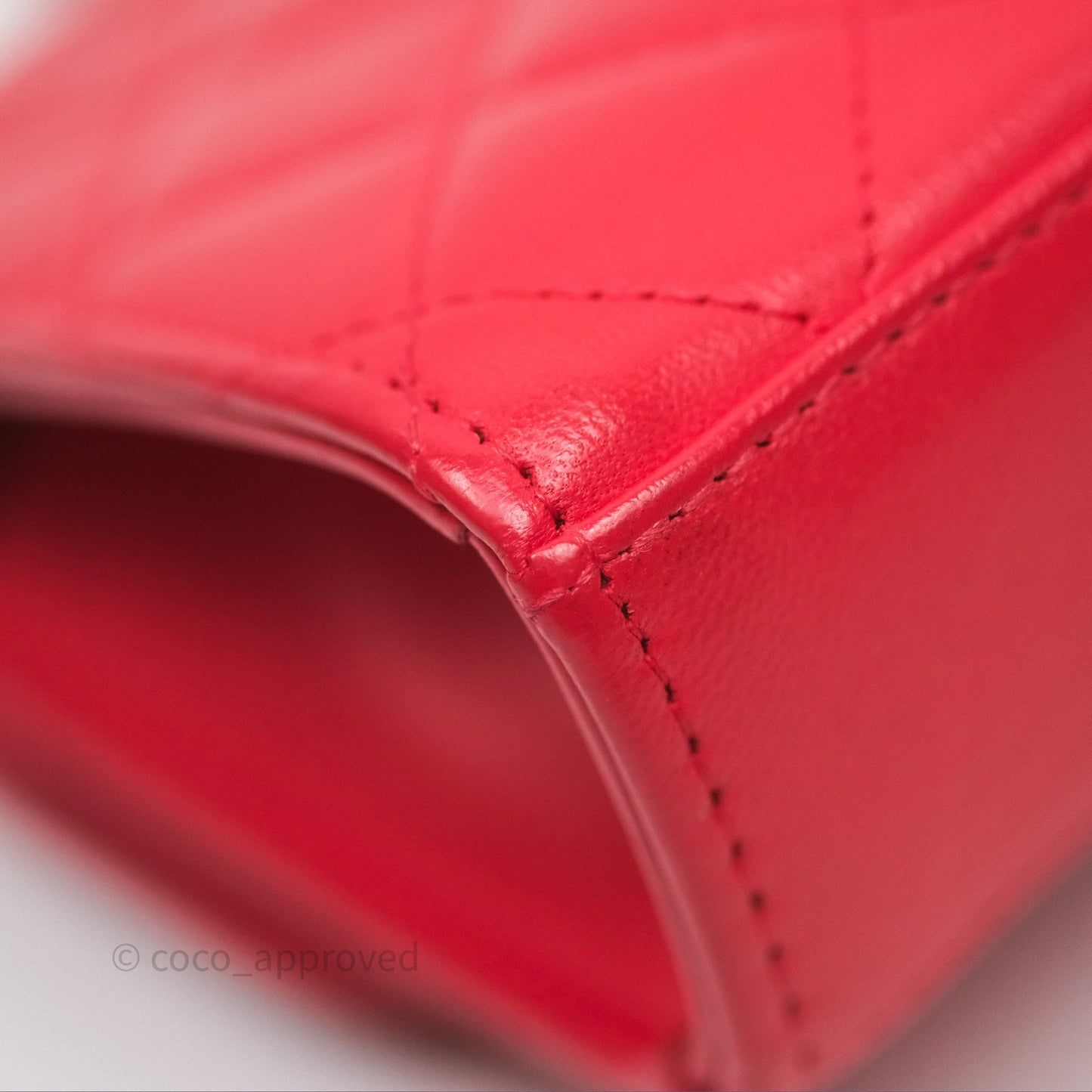 Chanel Mini Quilted Trendy CC Clutch With Chain Red Lambskin Gold Hardware