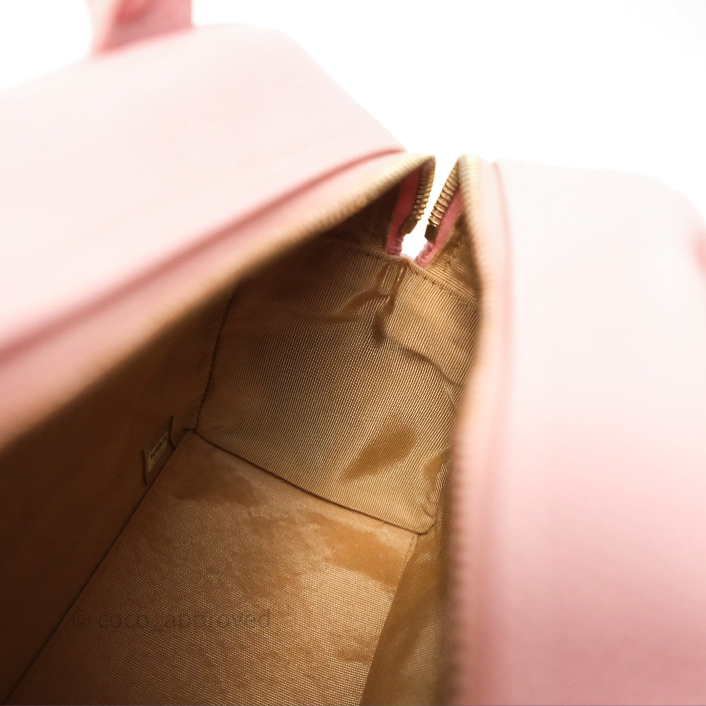 Chanel Vintage Mini CC Boston Bag Sakura Pink Caviar Gold Hardware