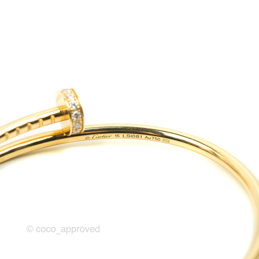 Cartier Juste Un Clou Bracelet 18K Yellow Gold Diamond