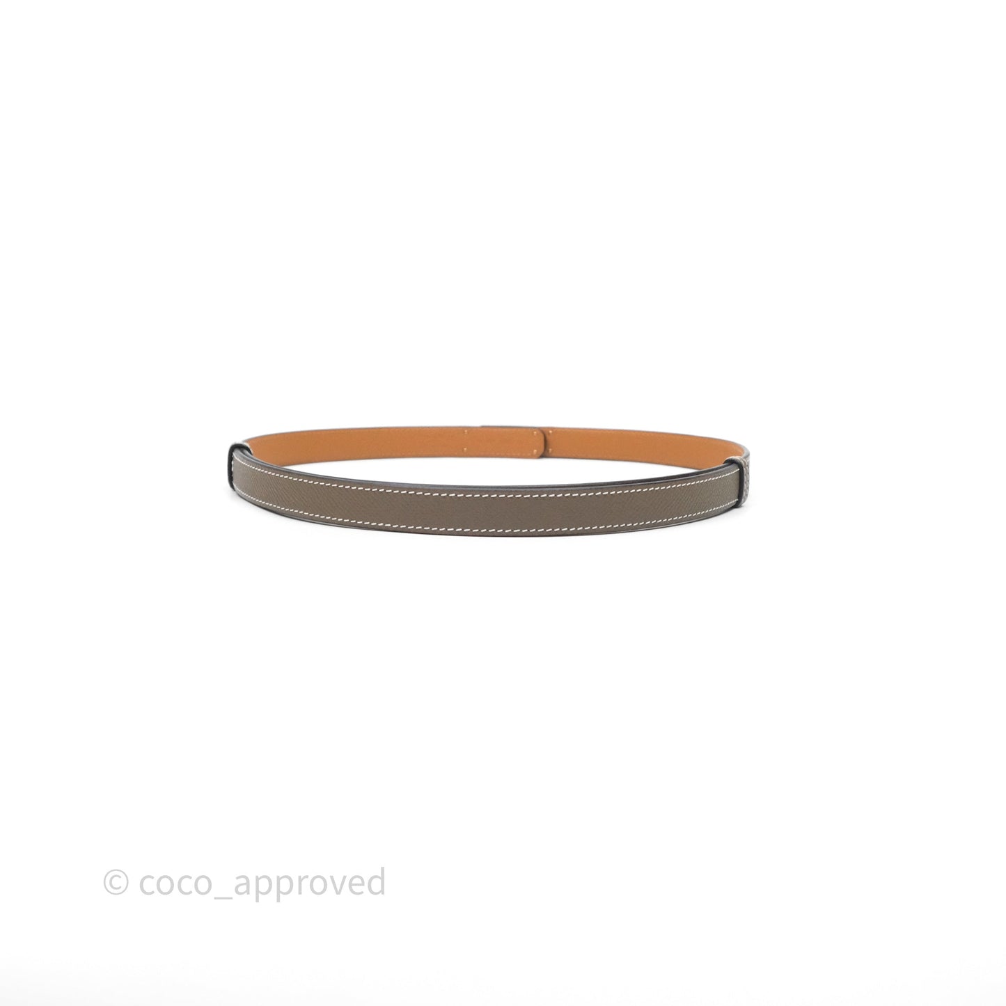 Hermès Kelly Buckle Belt Etoupe Epsom Rose Gold Hardware