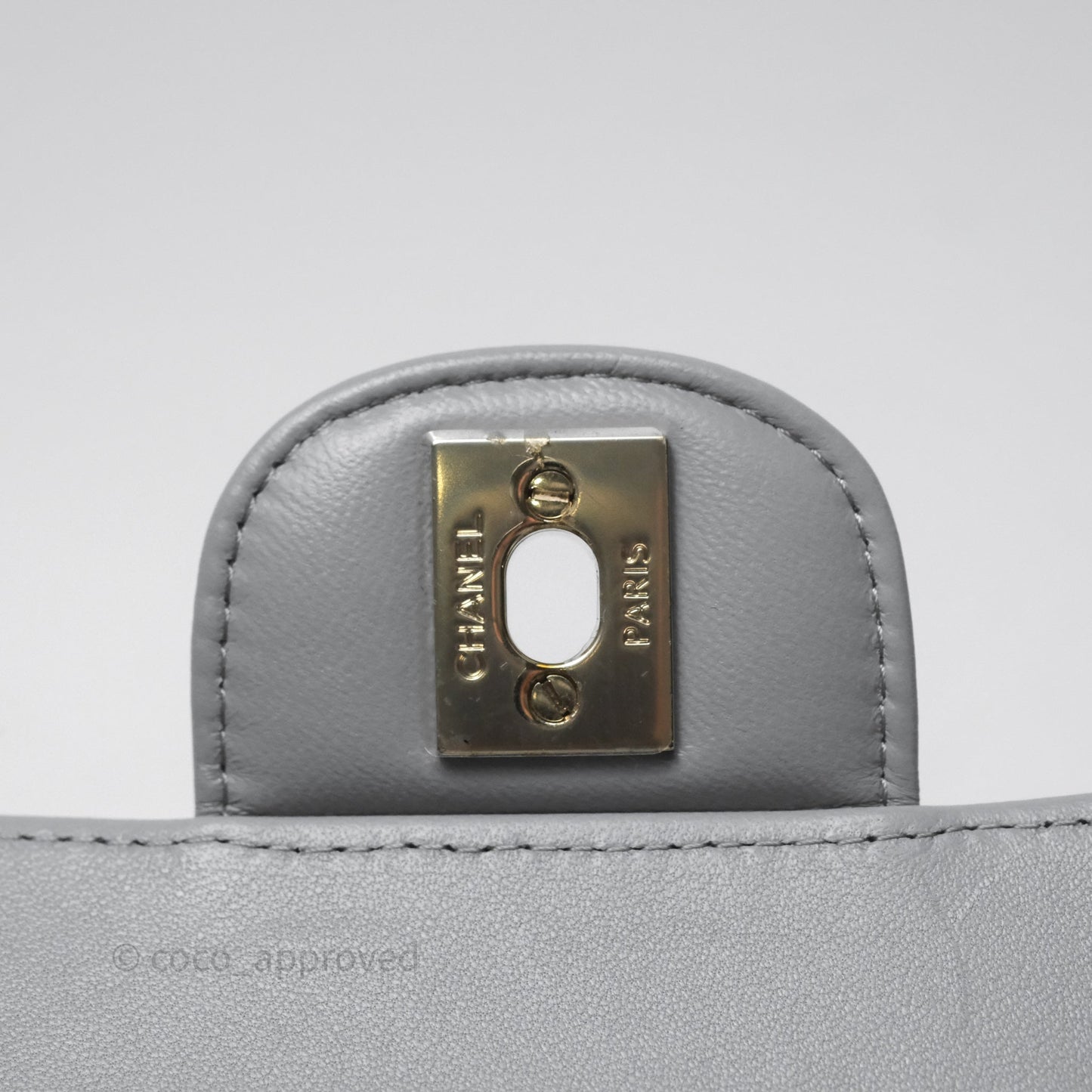 Chanel Classic Small Flap Chevron Grey Lambskin Gold Hardware