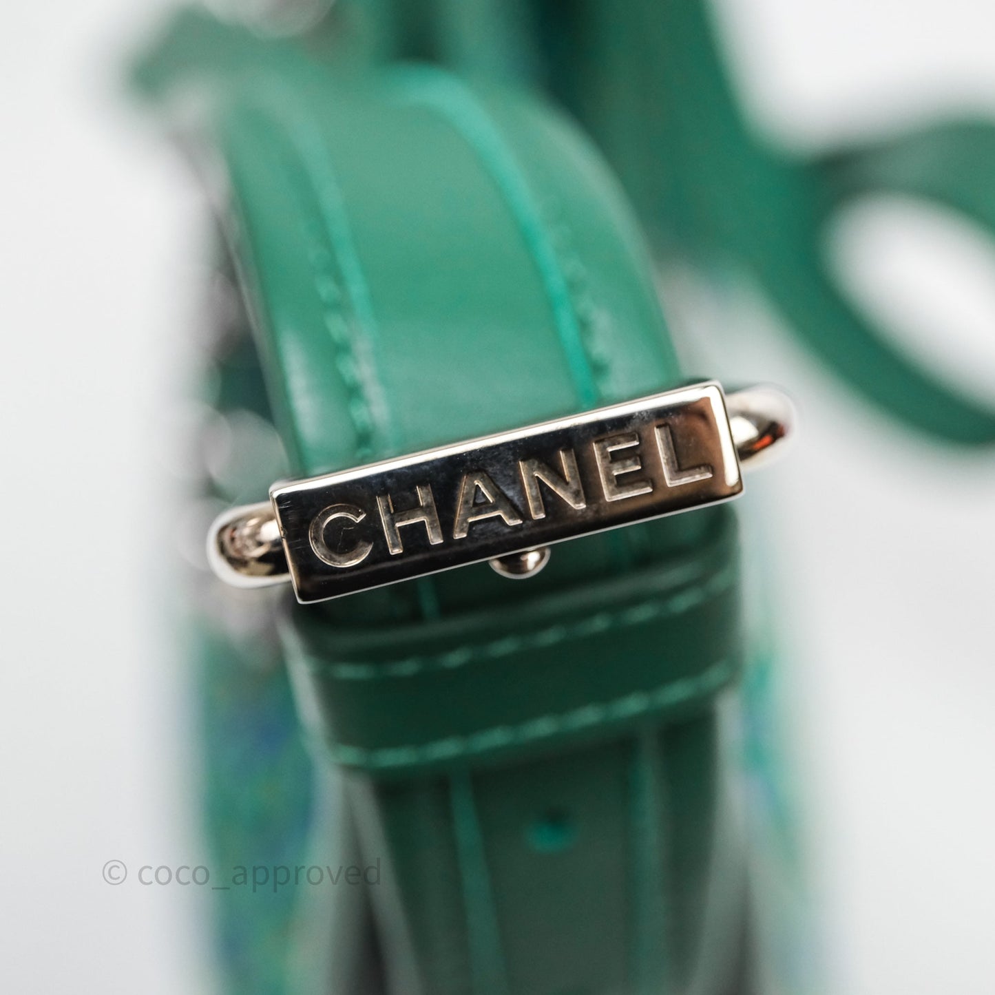 Chanel Tweed Jungle Stroll Hobo Bag Green Silver Hardware