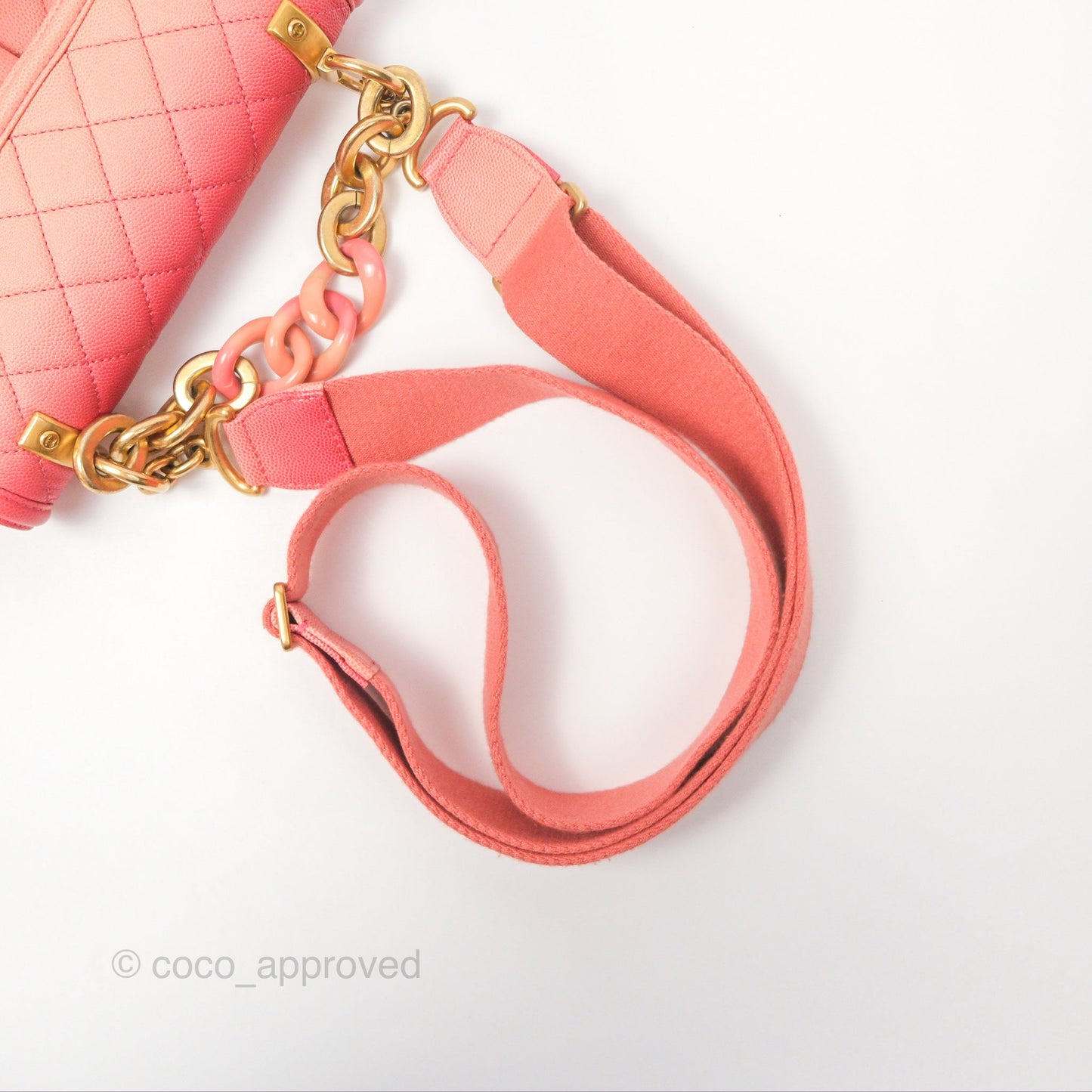 Chanel Sunset On The Sea Flap Bag Pink Caviar Aged Gold Hardware