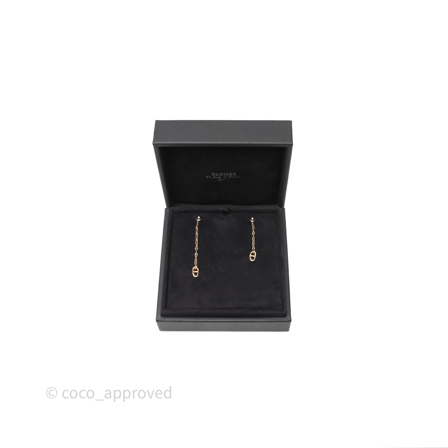 Hermès Farandole Drop Earrings 18K Rose Gold Diamond TPM
