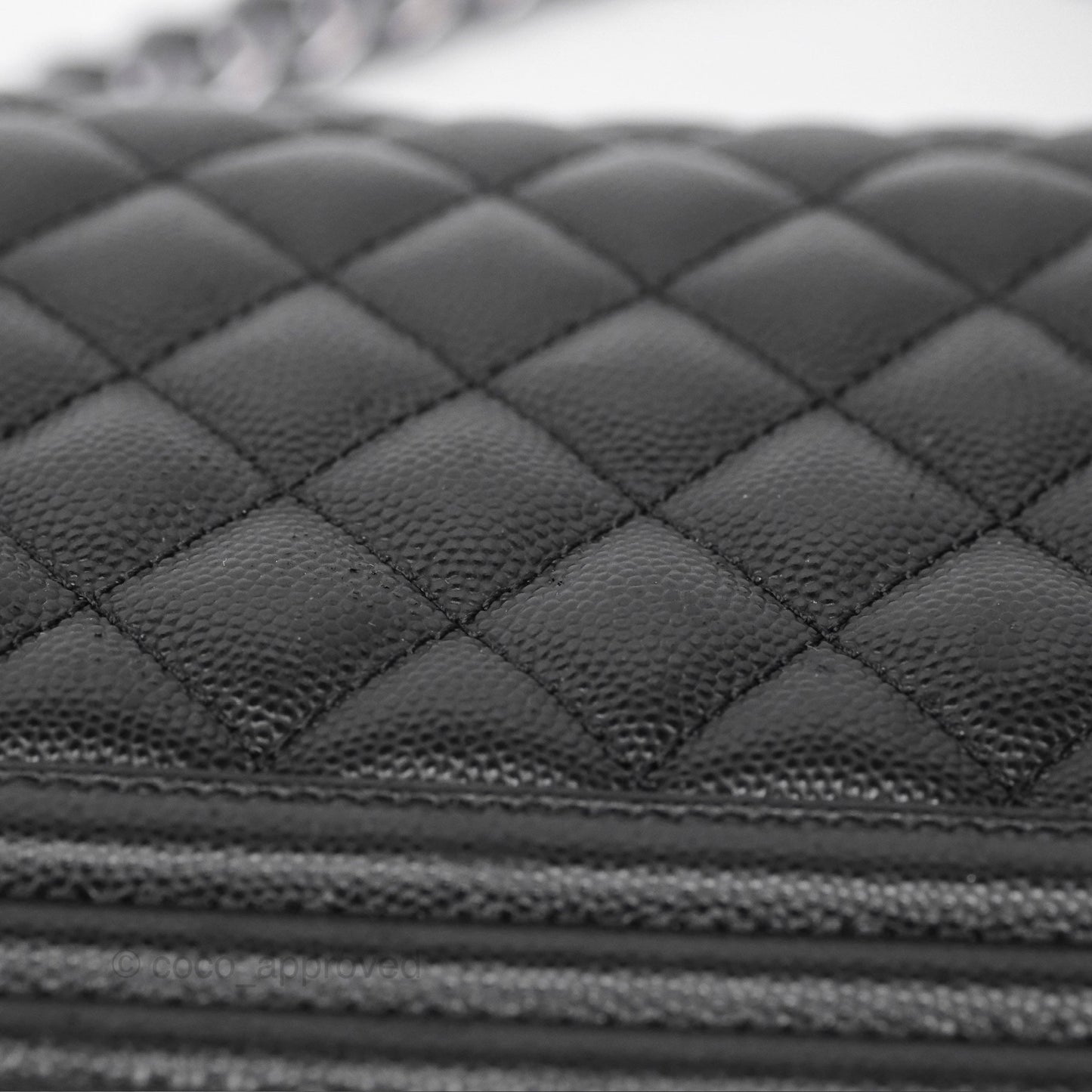 Chanel Medium Boy Quilted Black Caviar Ruthenium Hardware