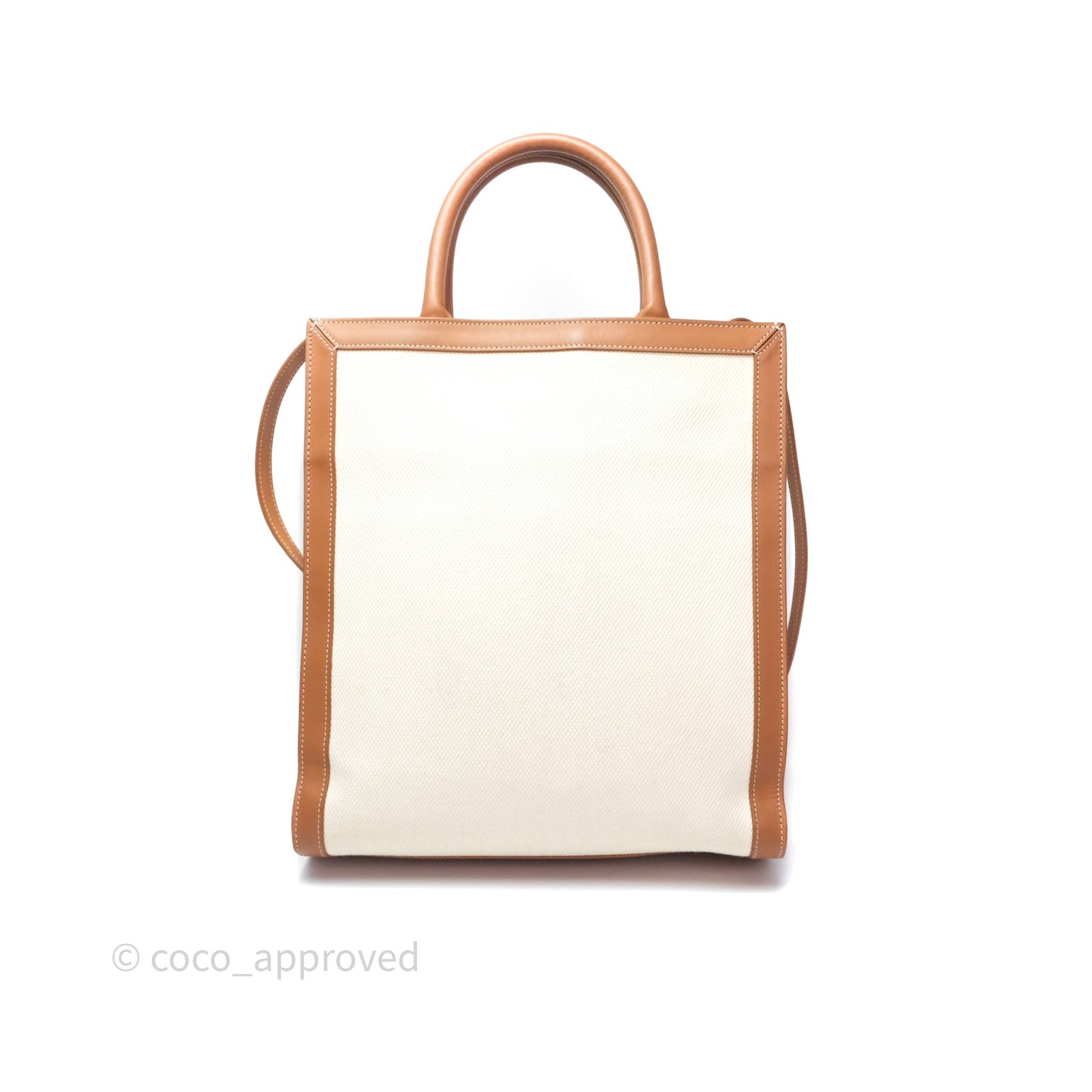 Celine Small Vertical Cabas Tote With Celine Print Natural/ Tan