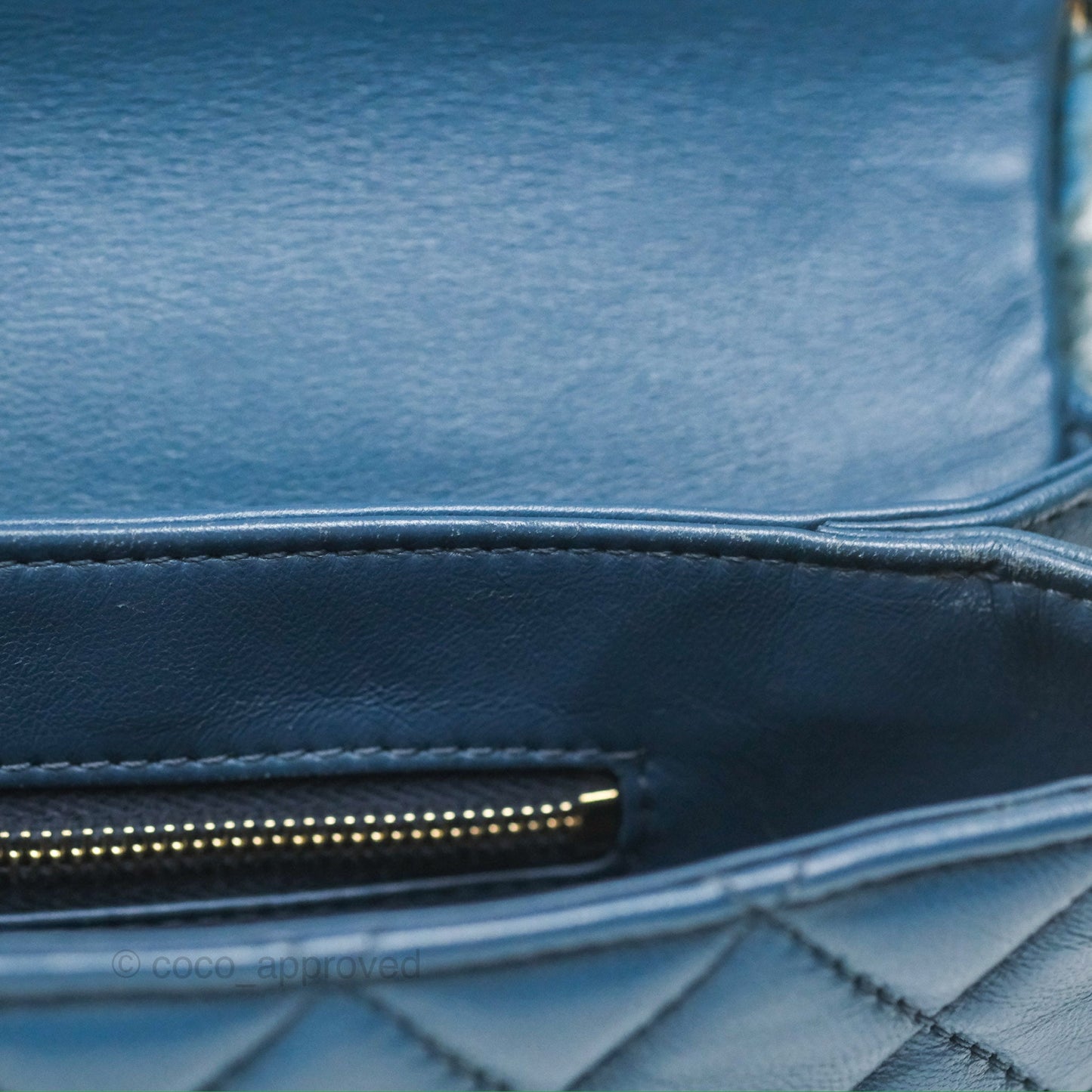 Chanel Top Handle Bag Green Blue Orylag Fur 17A