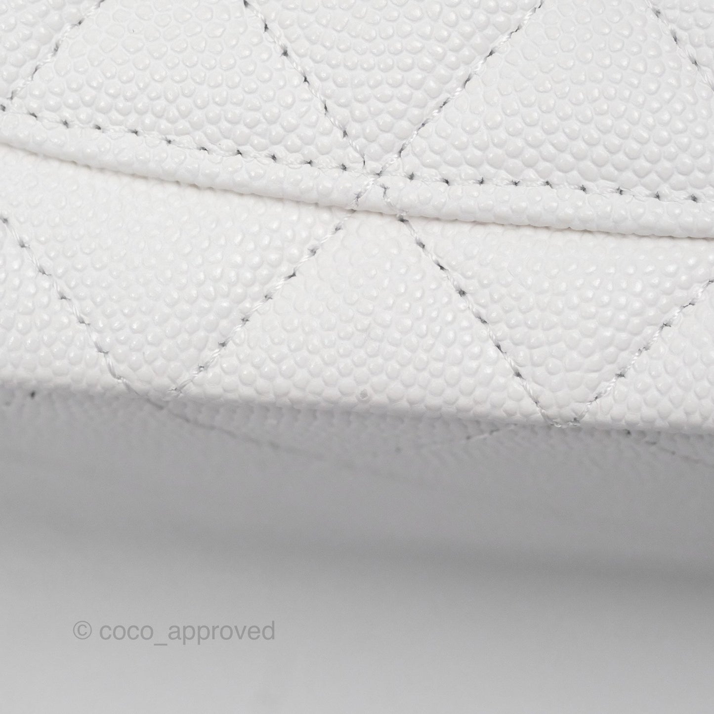 Chanel Small Classic Quilted Flap White Caviar Gold Hardware