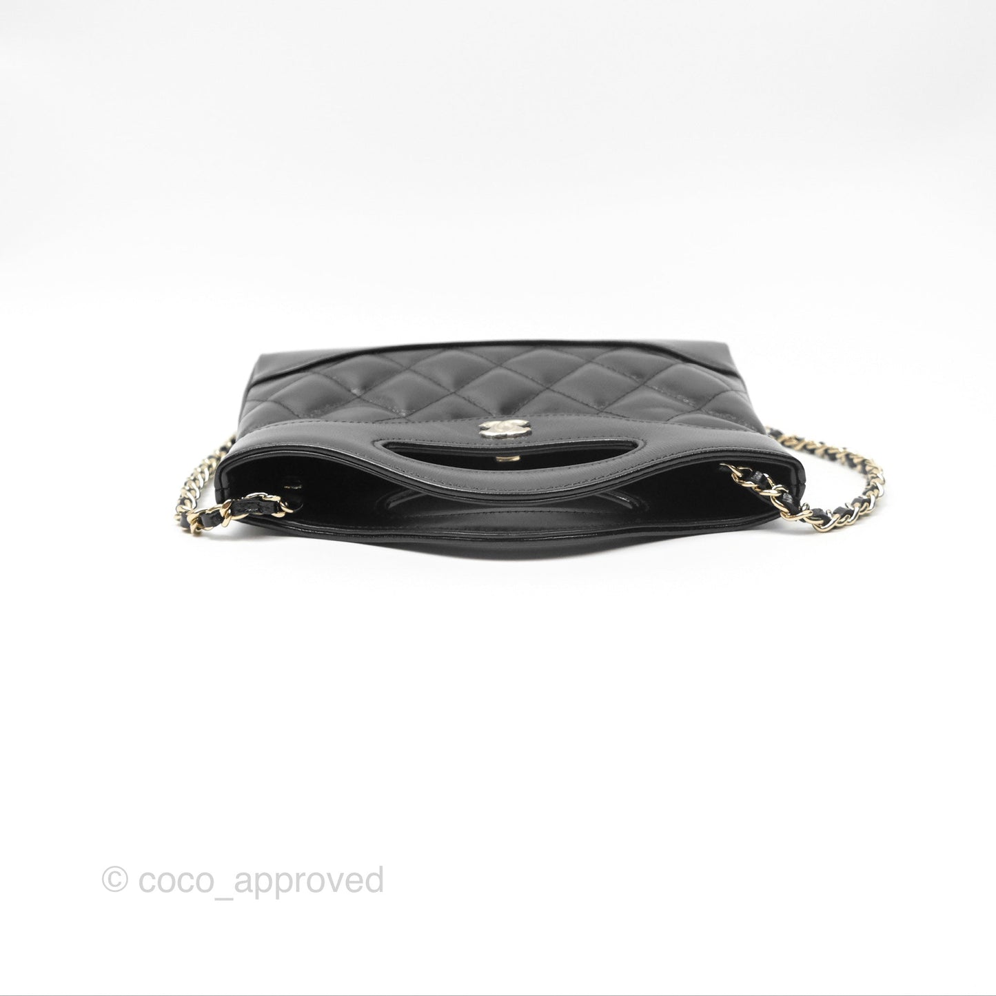 Chanel Nano 31 Black Shiny Lambskin Gold Hardware