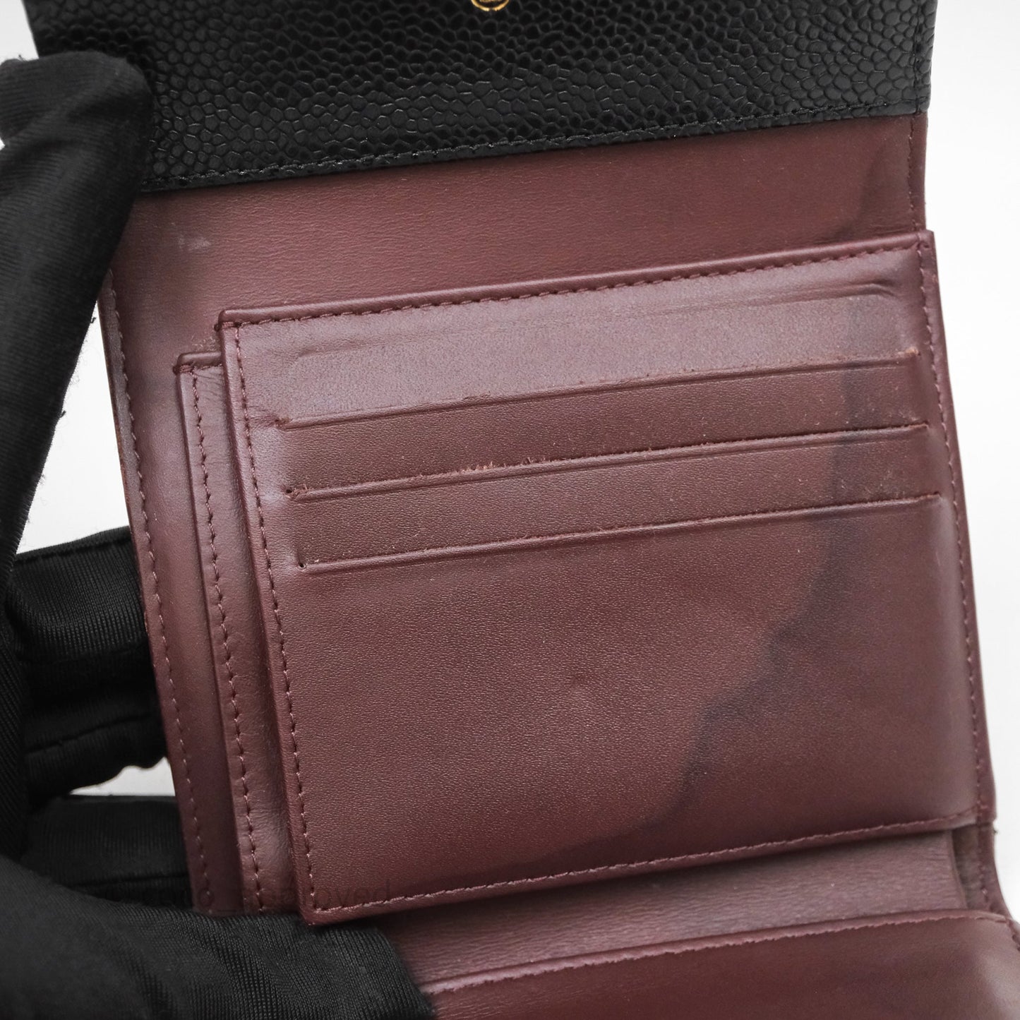 Chanel Classic Short Flap Wallet Black Caviar Gold Hardware