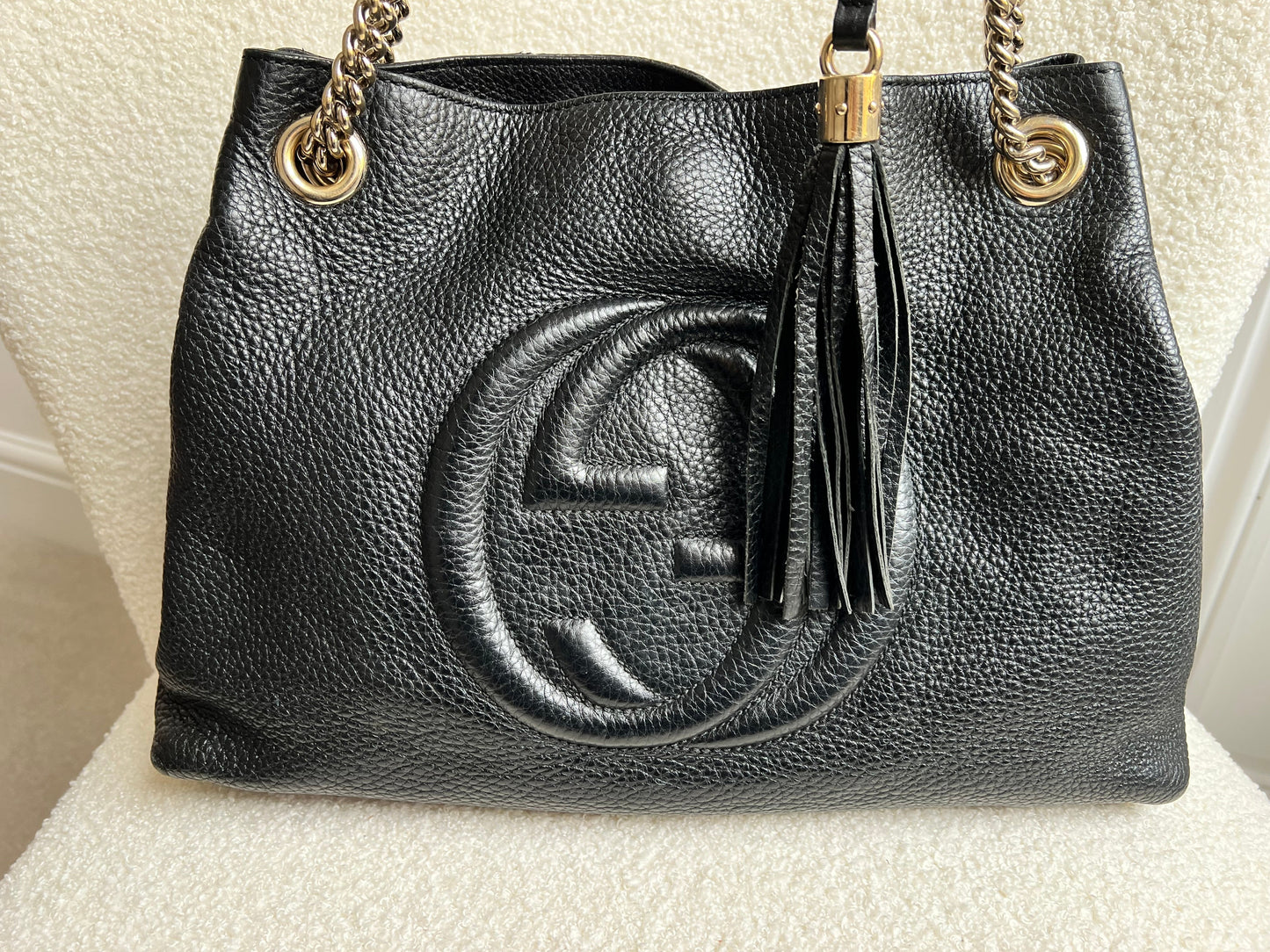 Luxury Gucci Trending 2025 Black Soho Chain Tote