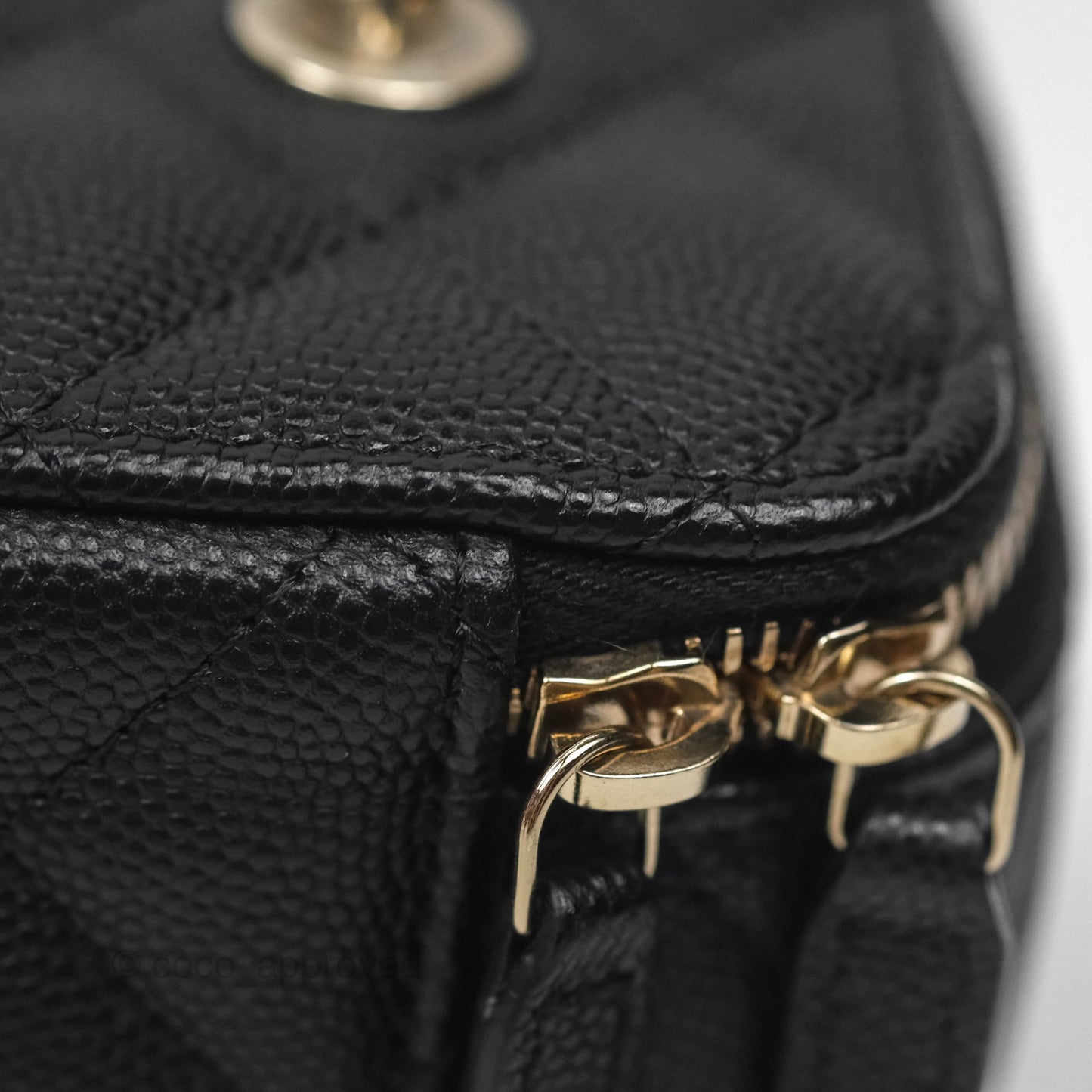Chanel Vanity Rectangular With Chain Black Caviar Gold Hardware