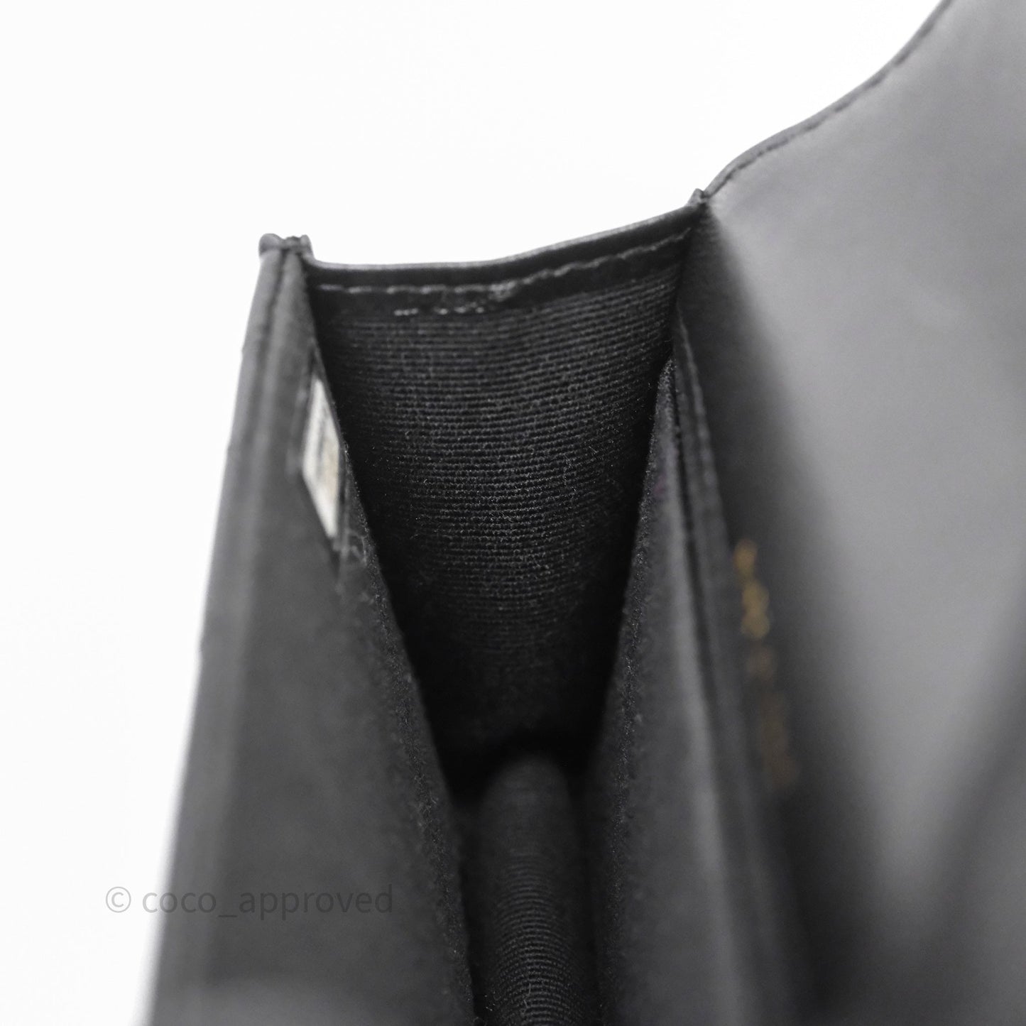 Chanel Jewel Hook Card Holder Black Lambskin Aged Gold Hardware