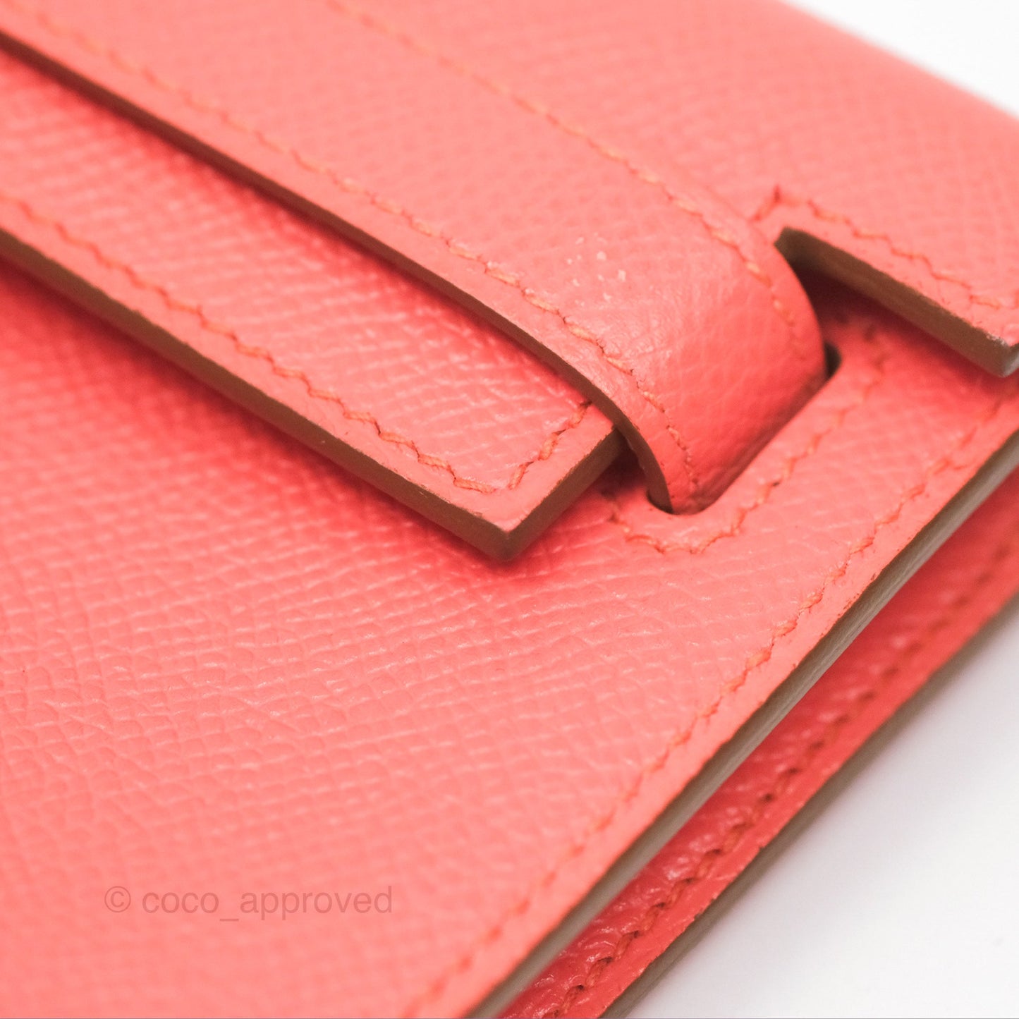 Hermes Kelly Cut Clutch Pochette Flamingo Epsom Gold Hardware