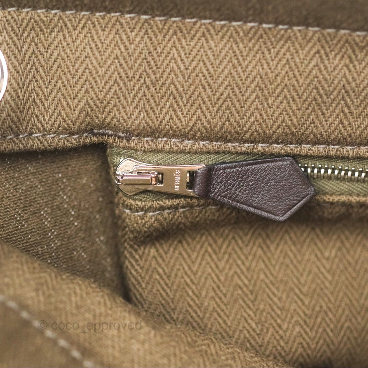 Hermès 2-way Maline Bag Khaki Canvas