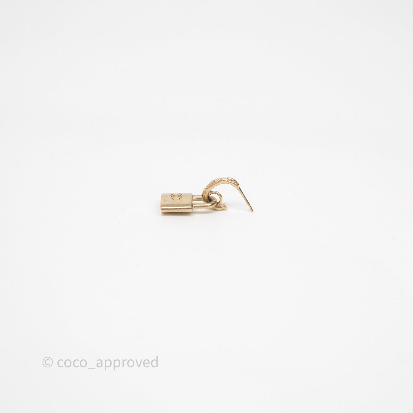 Chanel CC Padlock Drop Earrings Gold Tone 21P
