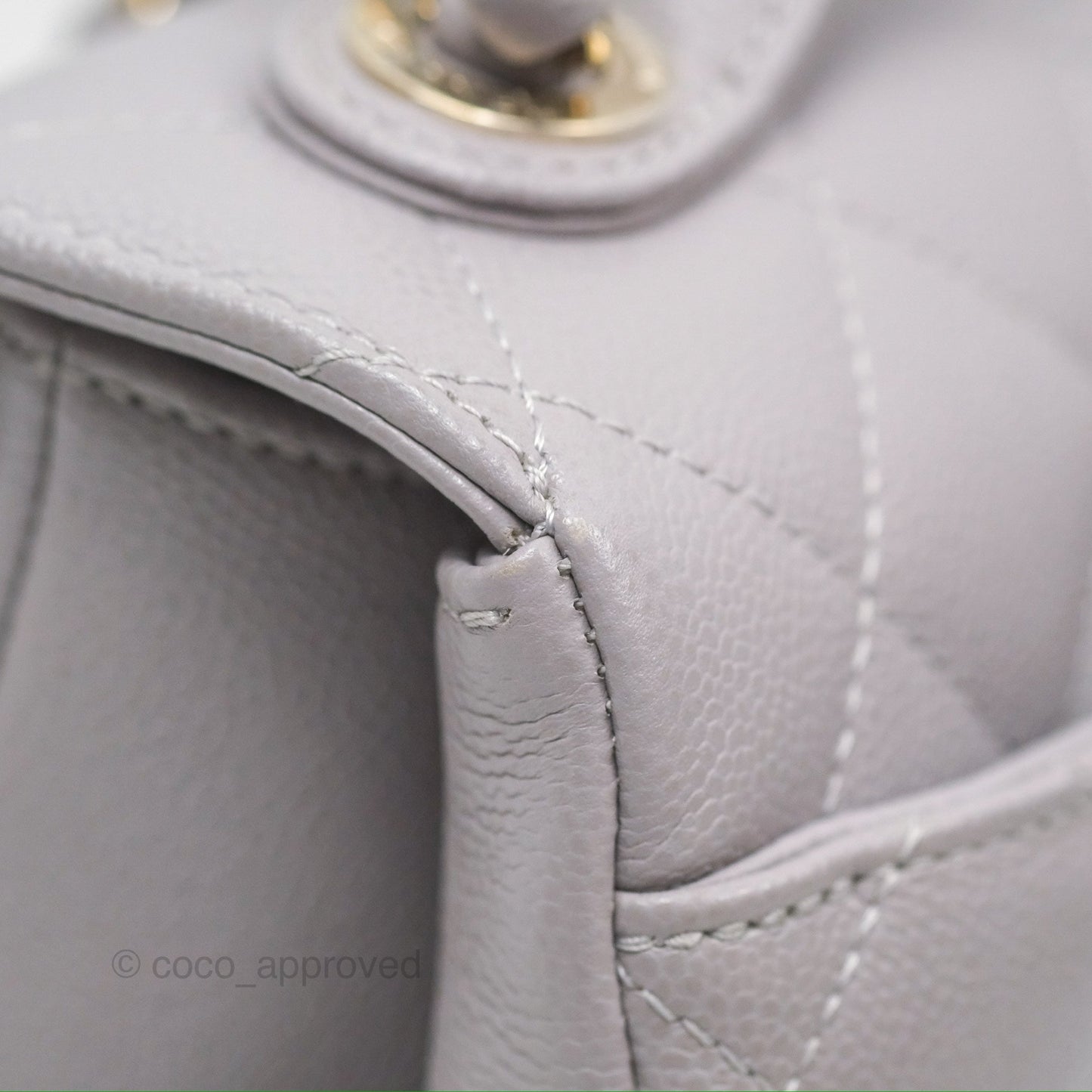 Chanel Quilted Medium Business Affinity Flap Grey Caviar Light Gold Hardware