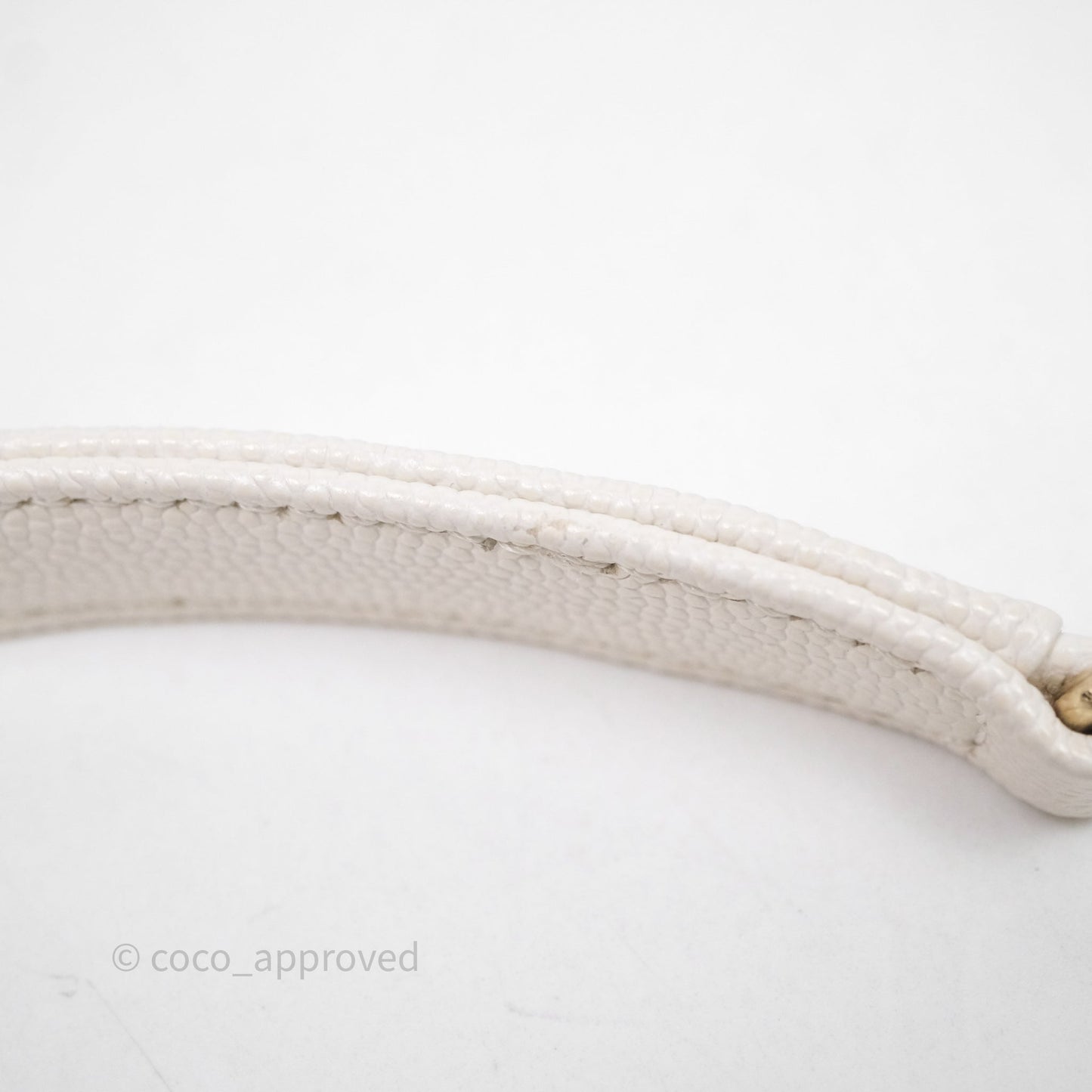 Chanel Mini Coco Handle Quilted White Caviar Gold Hardware
